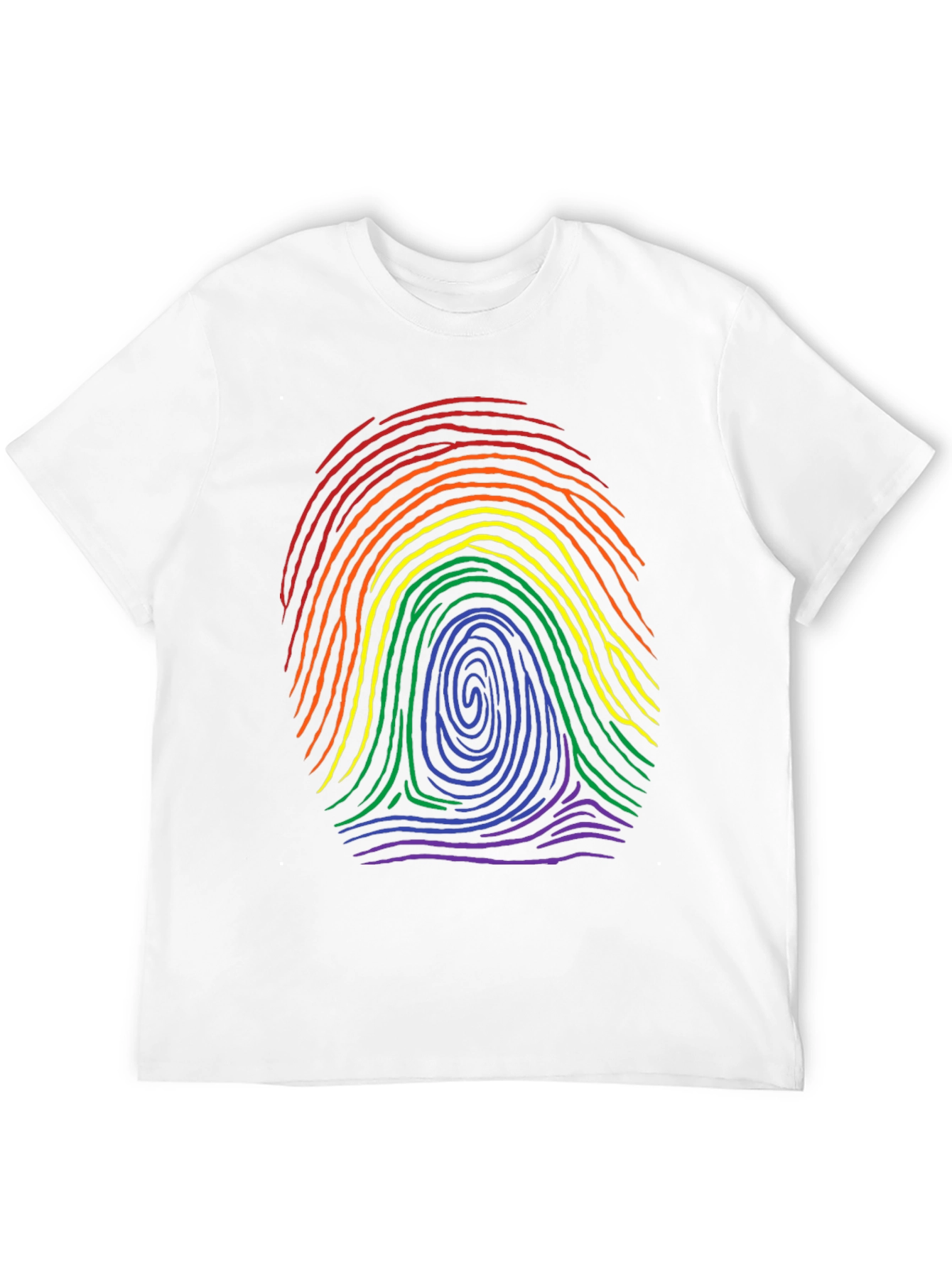 LGBTQ Rainbow Fingerprint Black T-Shirt