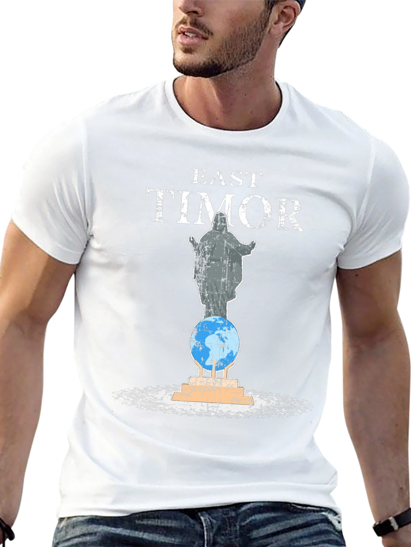 East Timor Statue Graphic Tee - Black