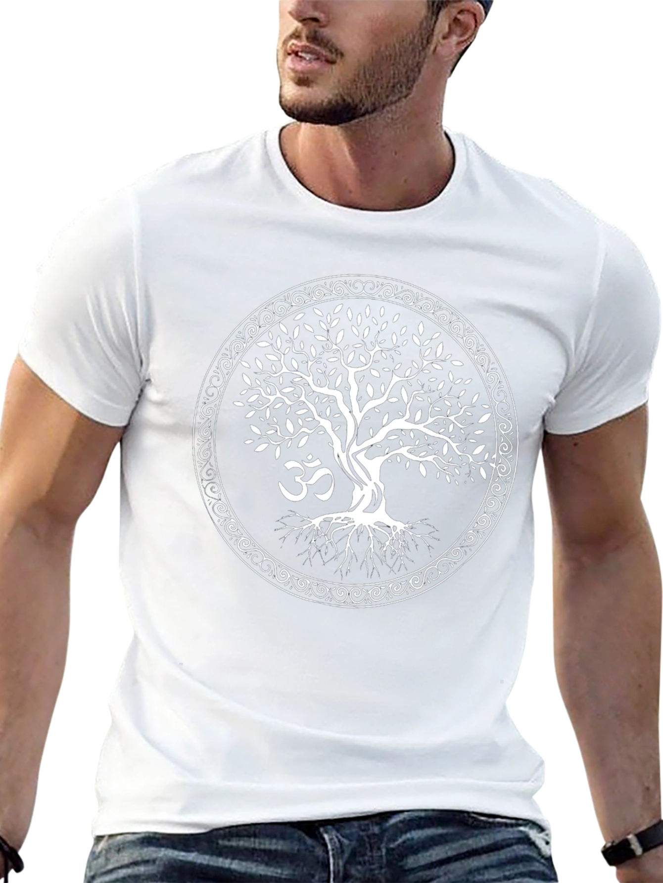 Tree of Life Om Symbol Black T-Shirt