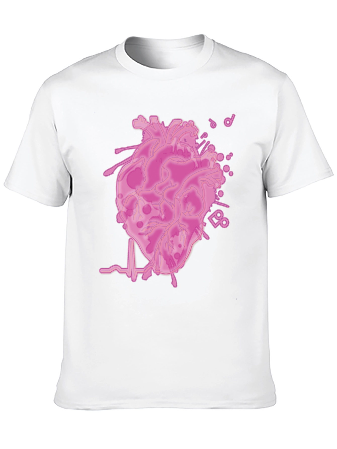 Anatomical Heartbeat Graphic T-Shirt - Black