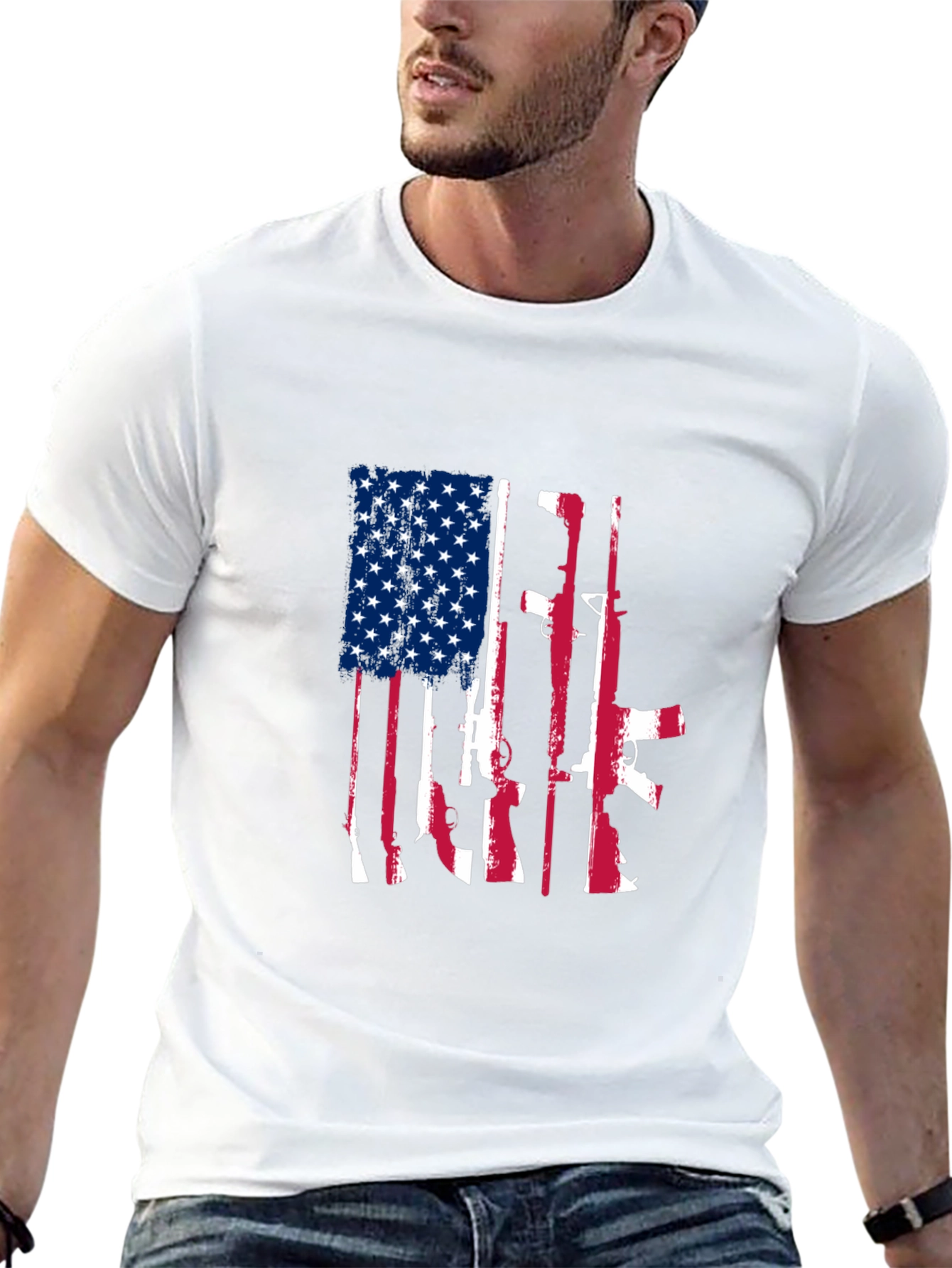 American Flag Gun Graphic Tee