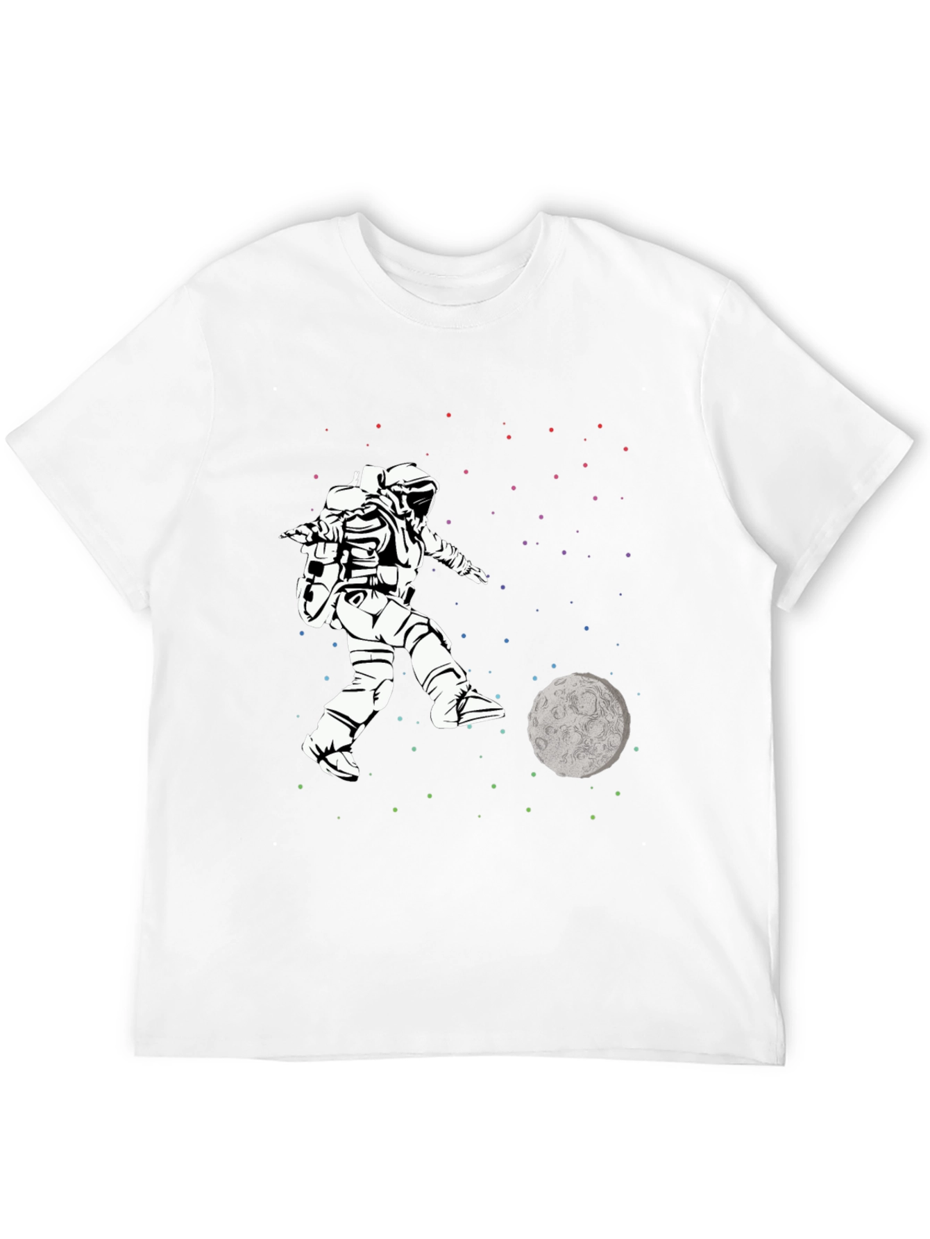 Astronaut Kicking Moon T-Shirt - Space Soccer Tee
