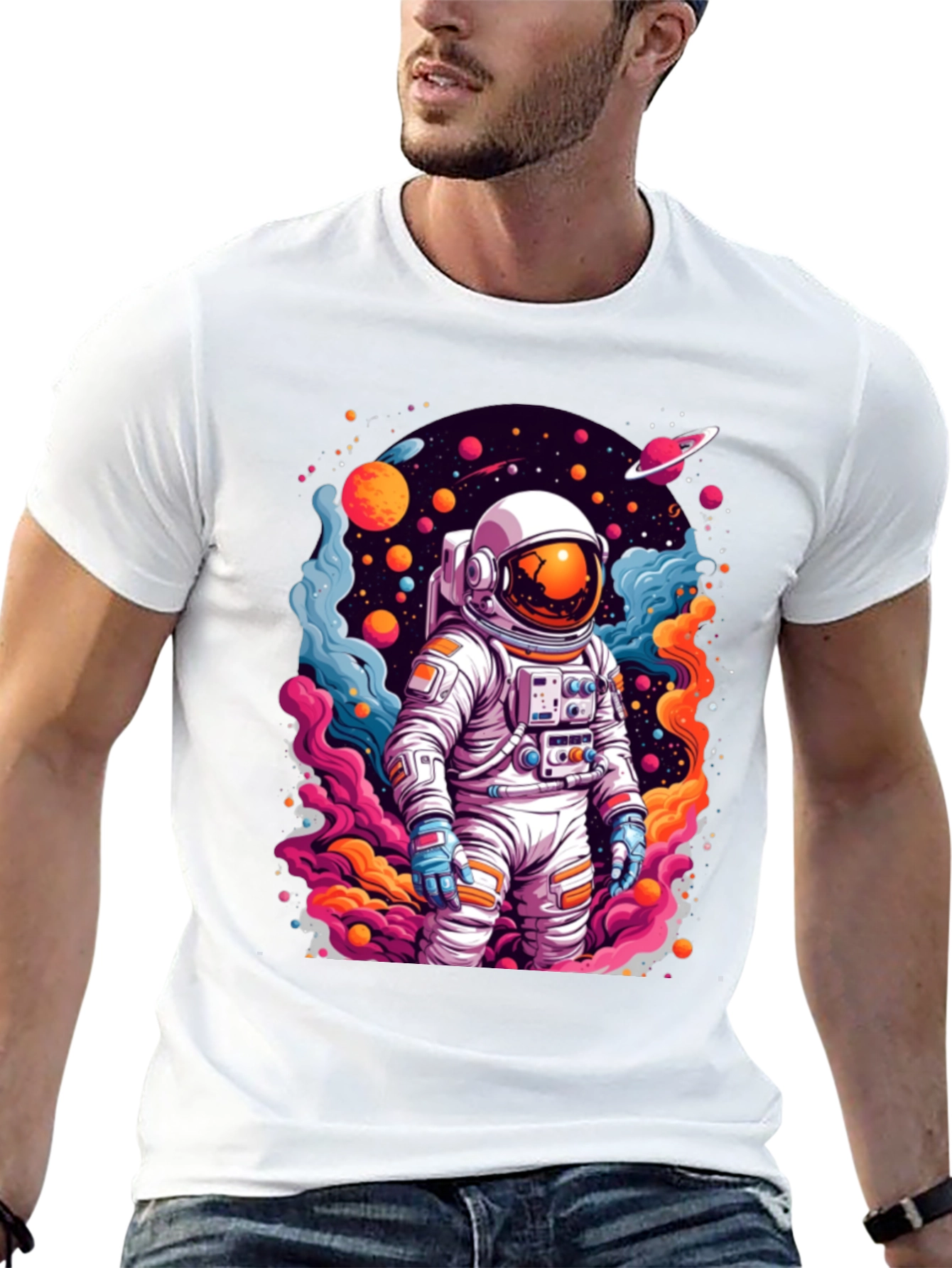 Space Astronaut T-Shirt - Galaxy Design