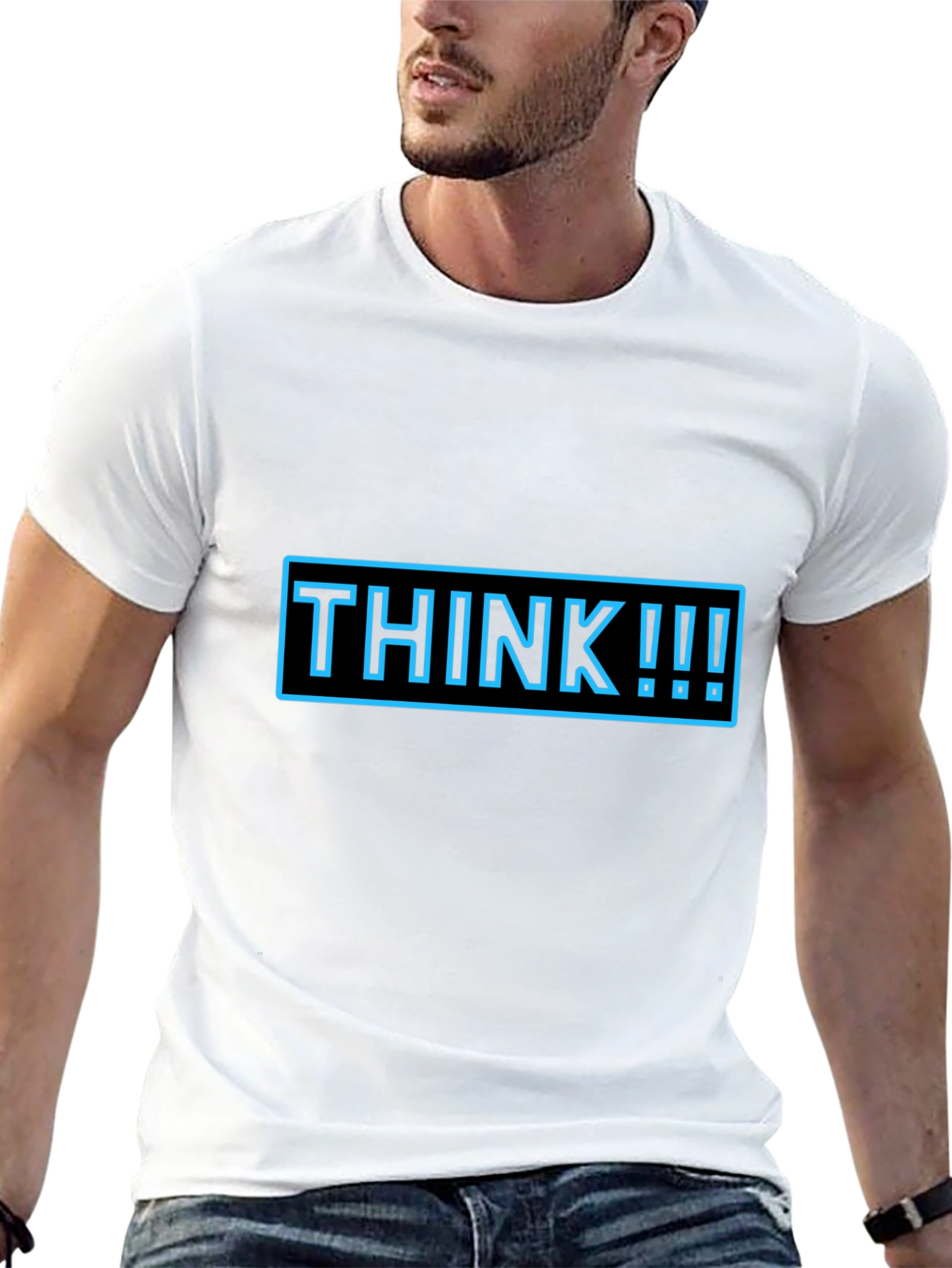 Think Graphic Tee - Black Casual T-Shirt