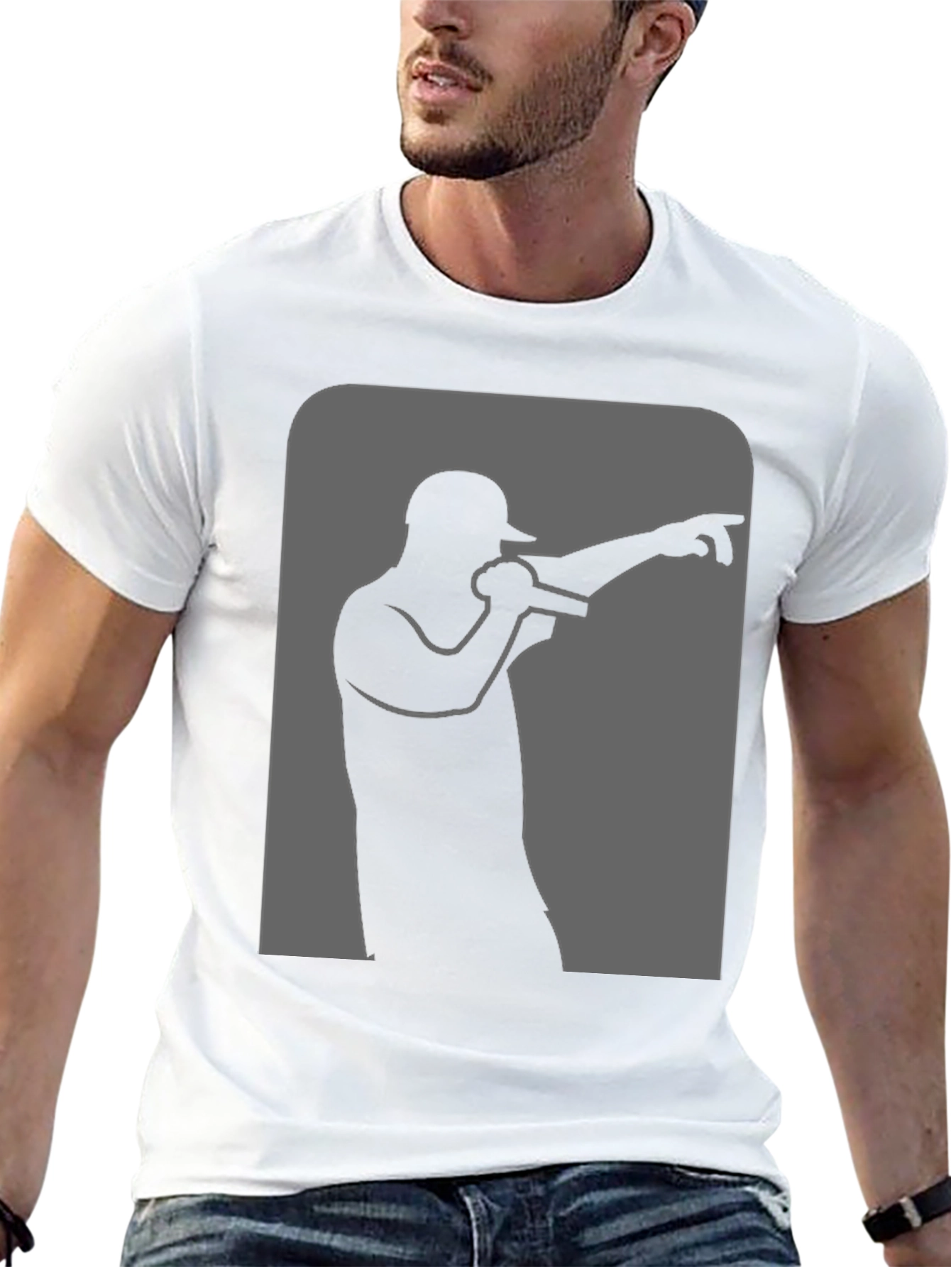 Rapper Silhouette Graphic Black T-Shirt