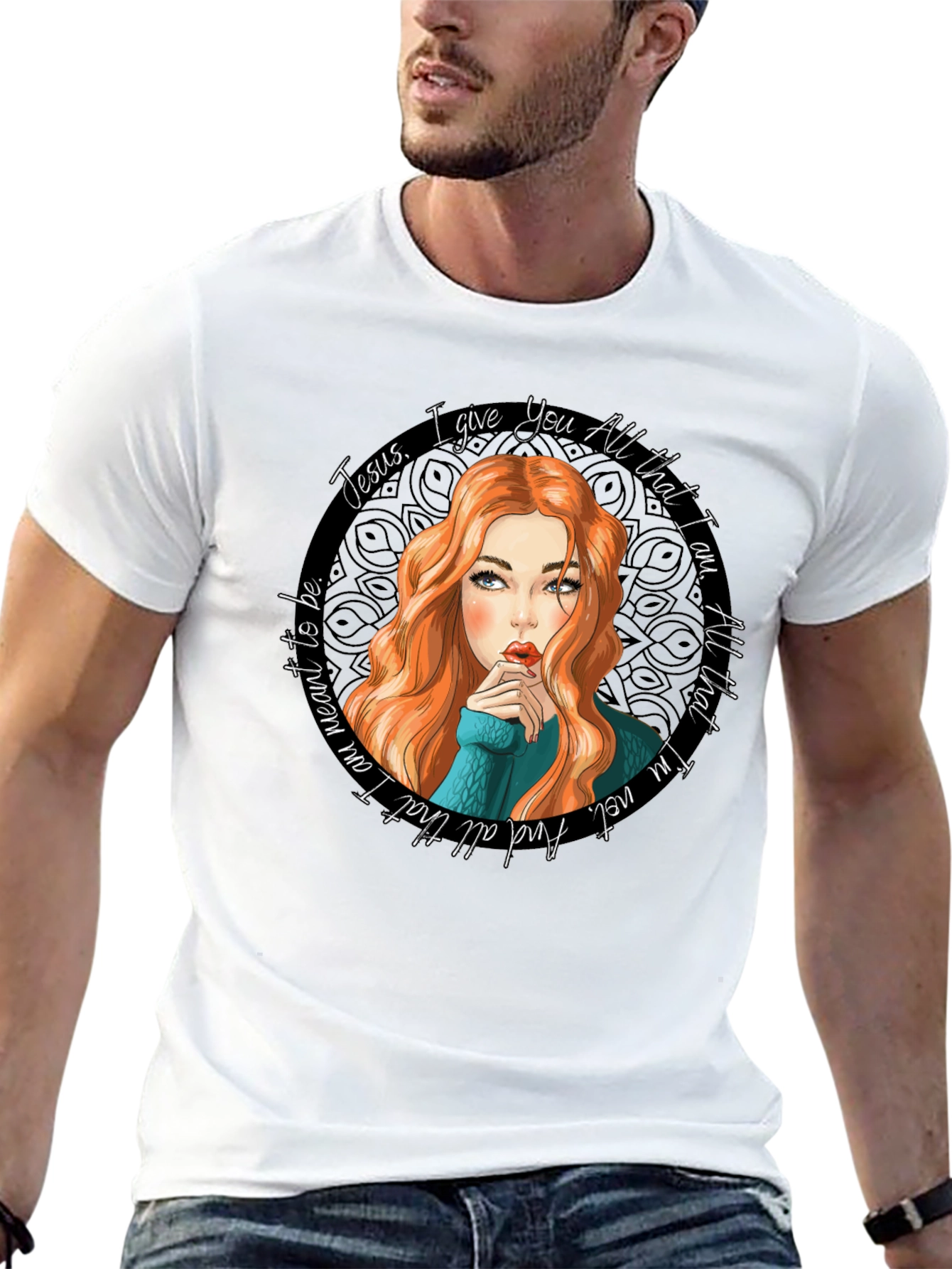 Jesus I Give You All Black Graphic Tee