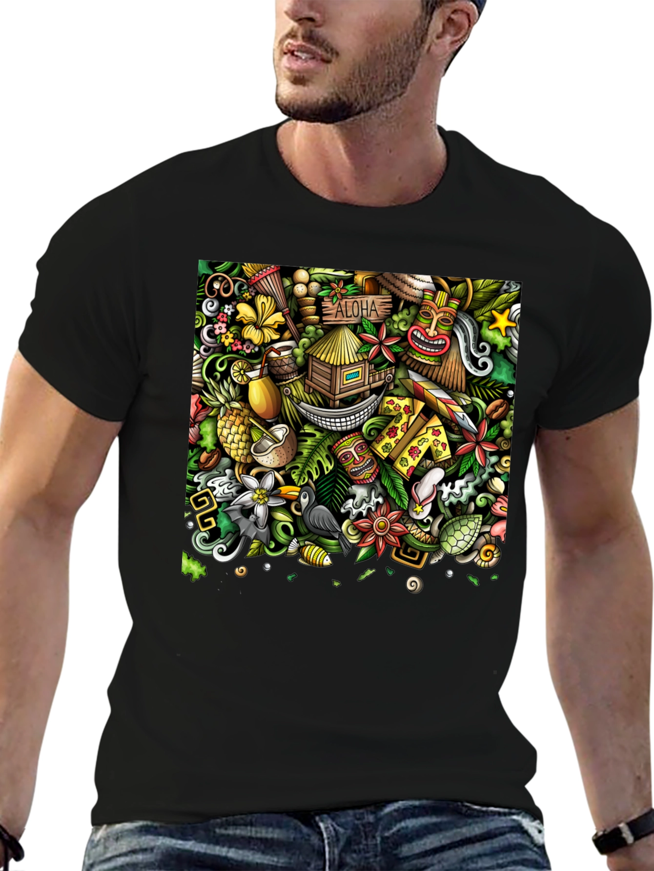 Aloha Vibes Graphic Tee - Tropical Paradise Design