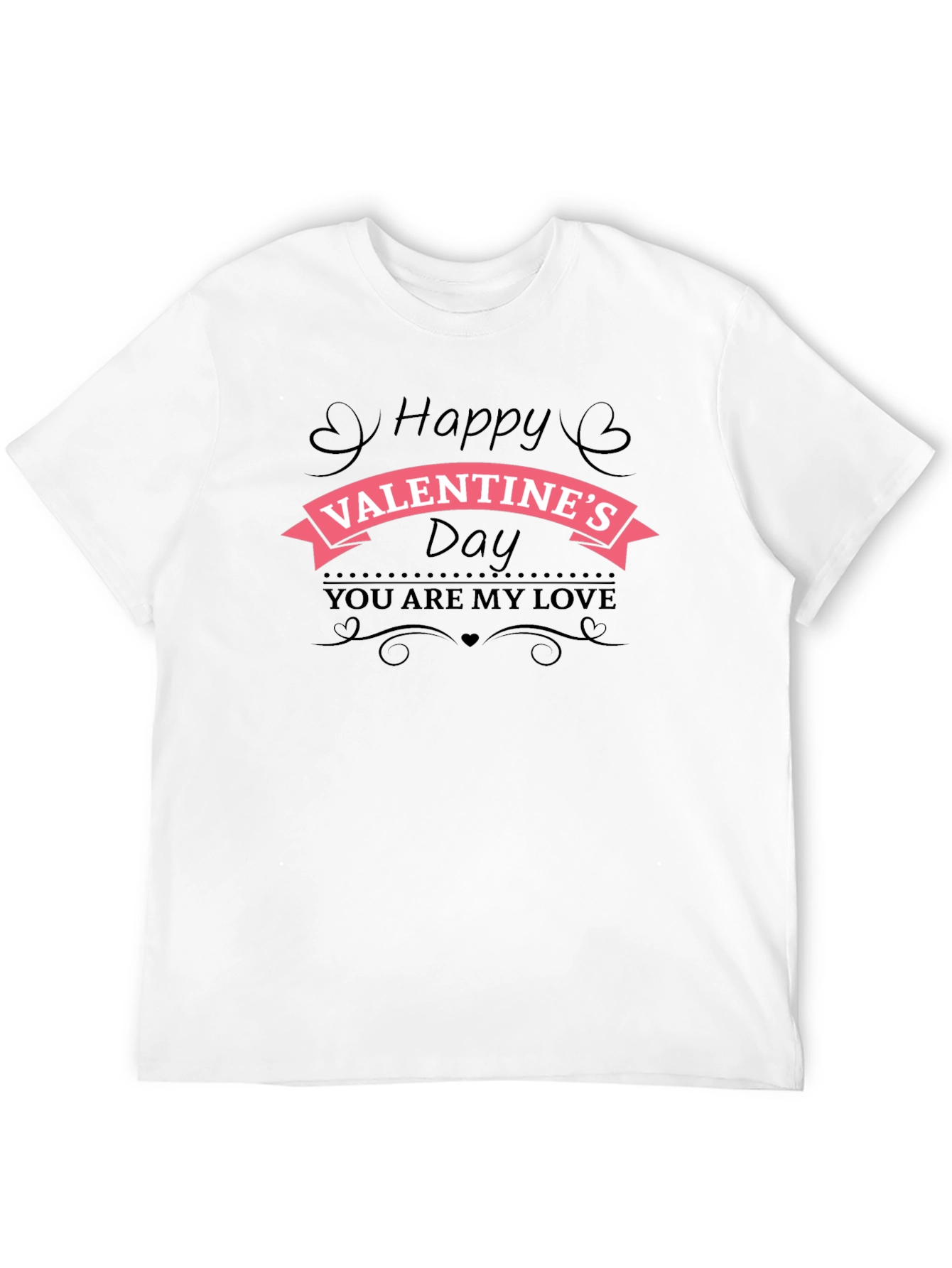Happy Valentines Day Black T-Shirt