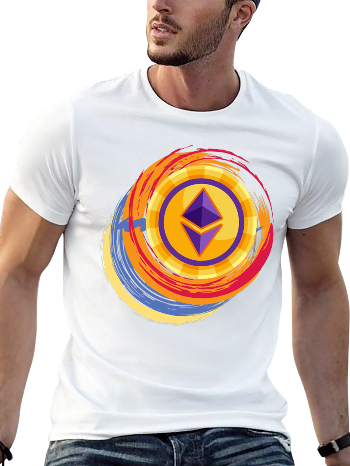 Ethereum Crypto Graphic Tee - Black Cotton T-Shirt