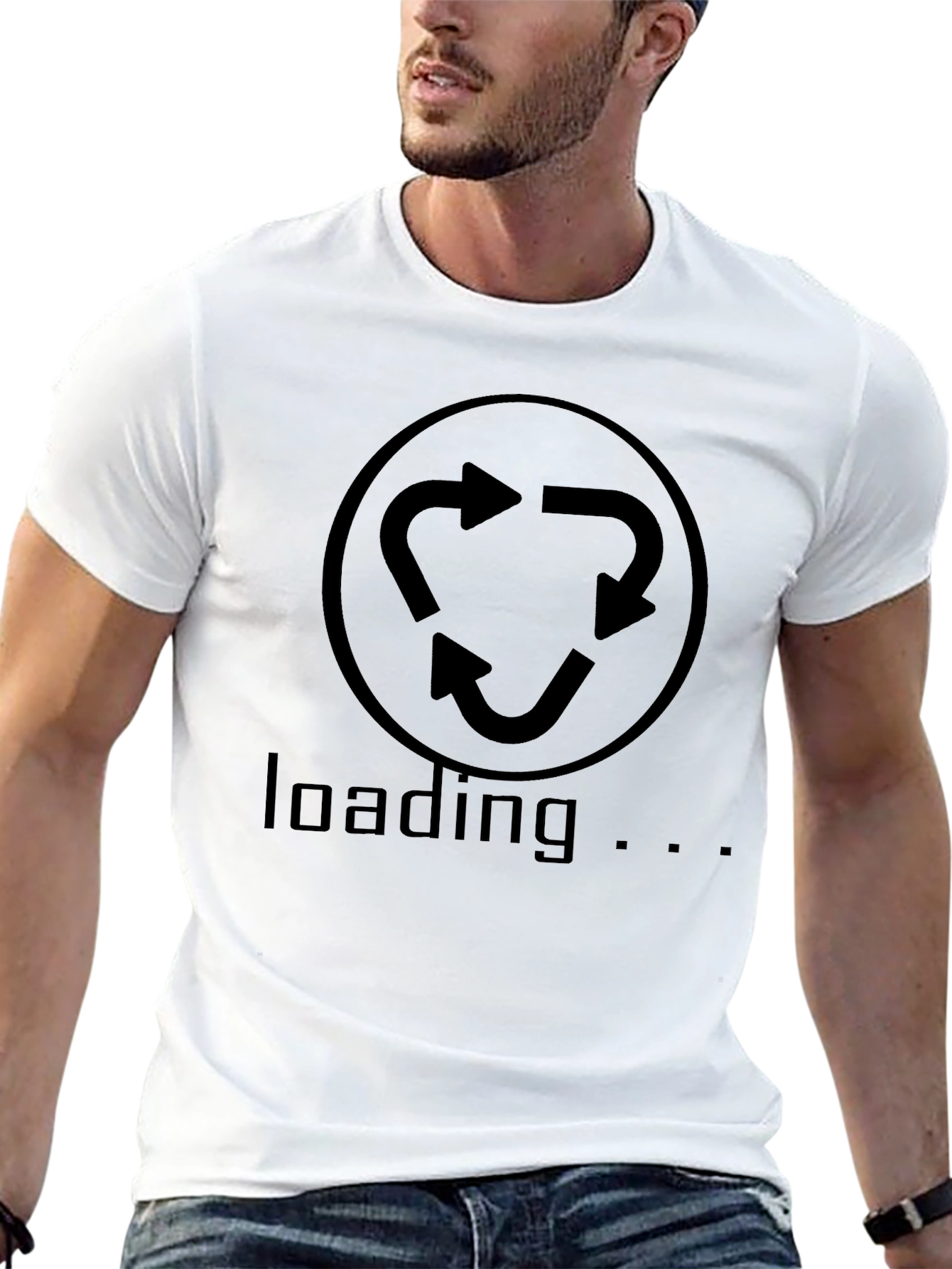 Loading Arrows Graphic Black T-Shirt