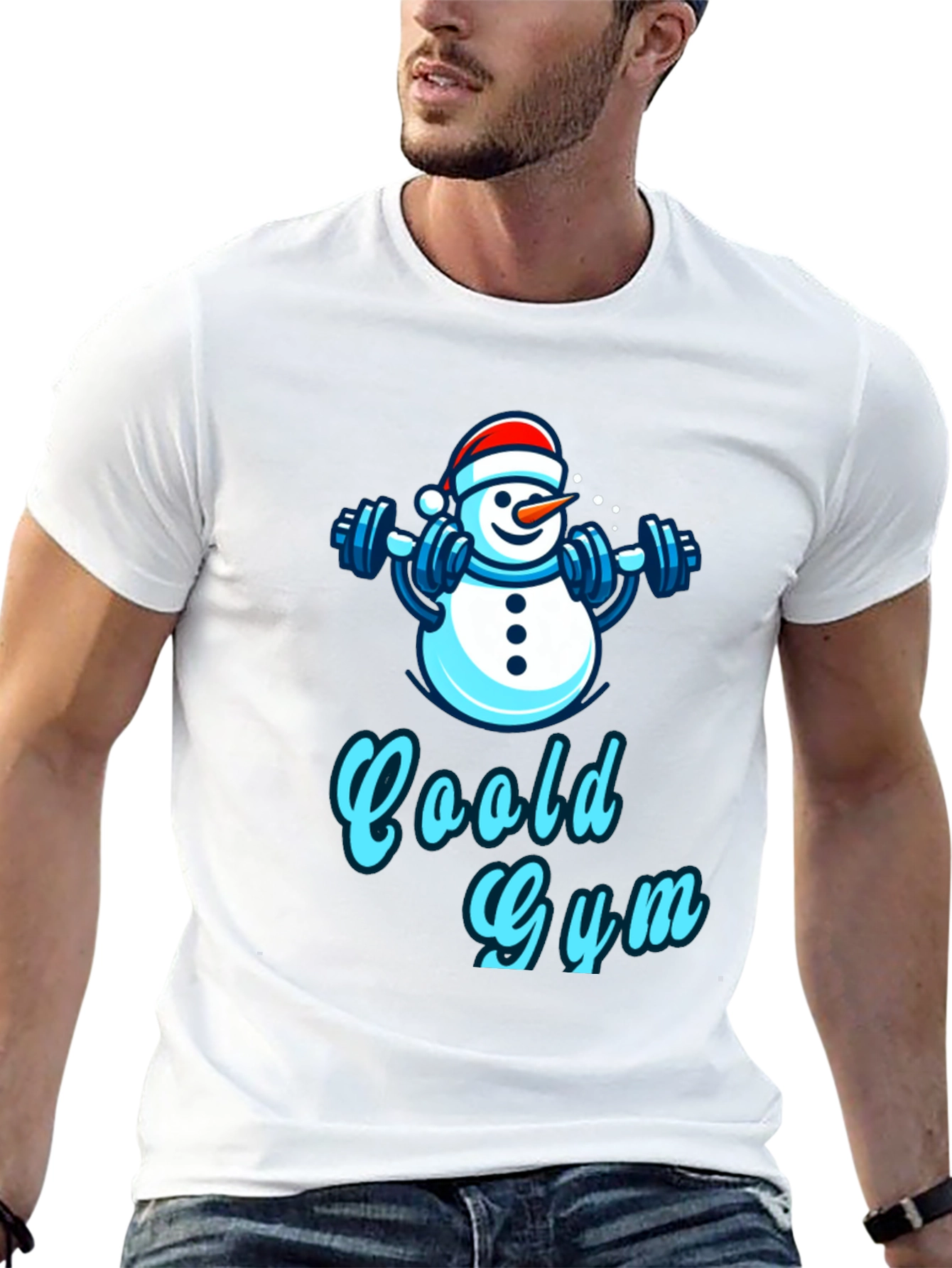 Cool Gym Snowman Black T-Shirt