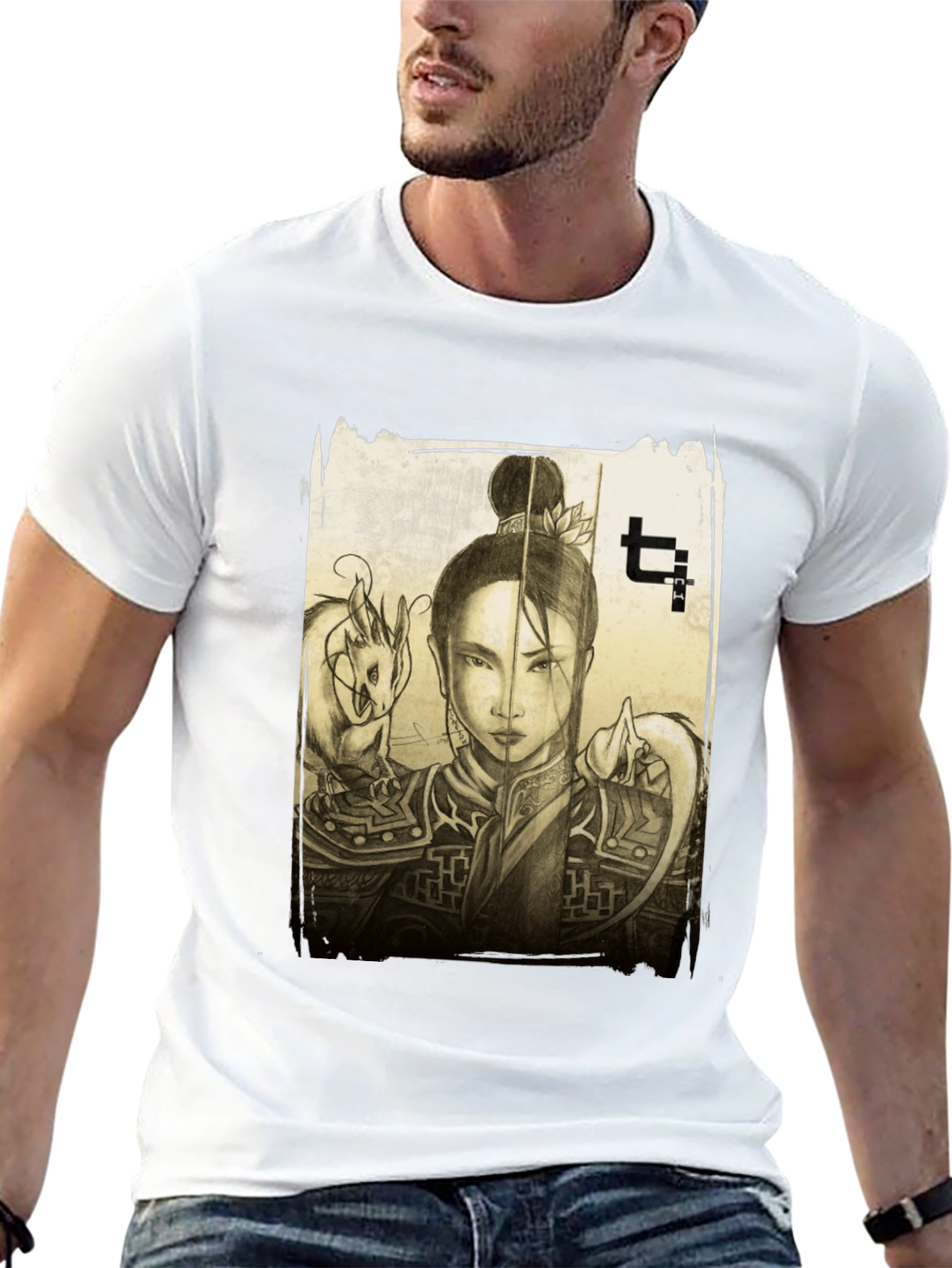 Warrior Woman & Dragon Graphic Tee