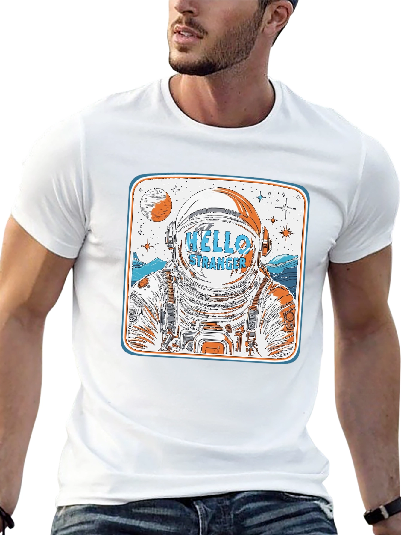 Hello Stranger Astronaut Graphic T-Shirt
