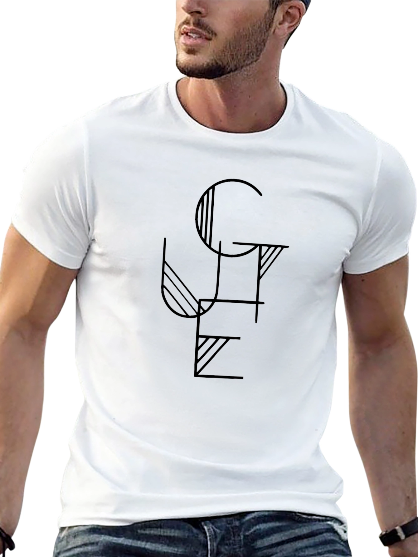 Graphic Tee - Modern Art Design Black