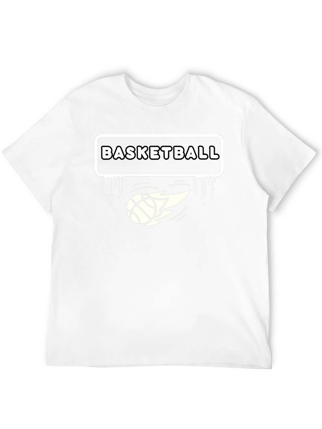 Basketball Graphic Print Black T-Shirt