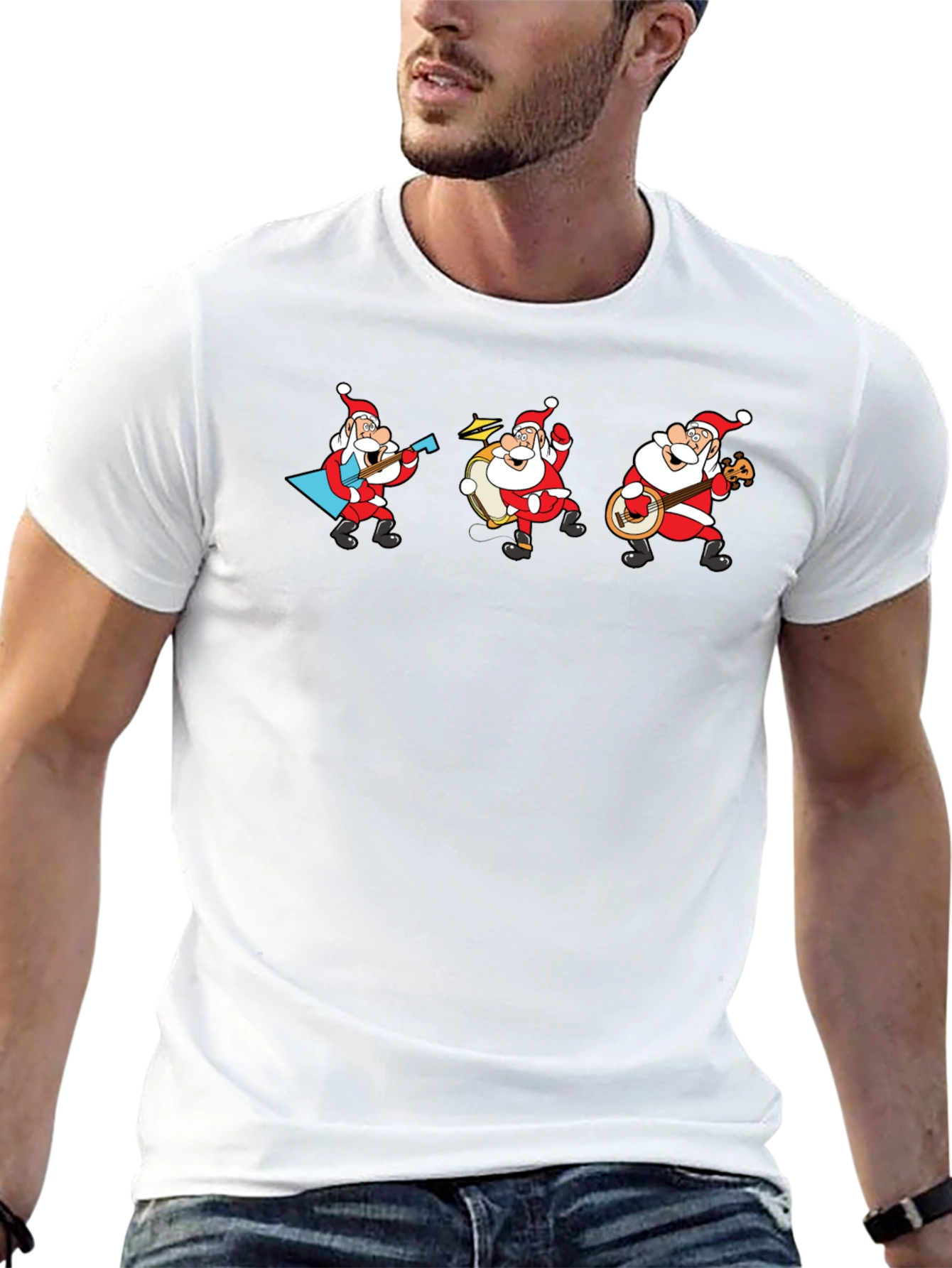 Musical Santa Band T-Shirt - Black