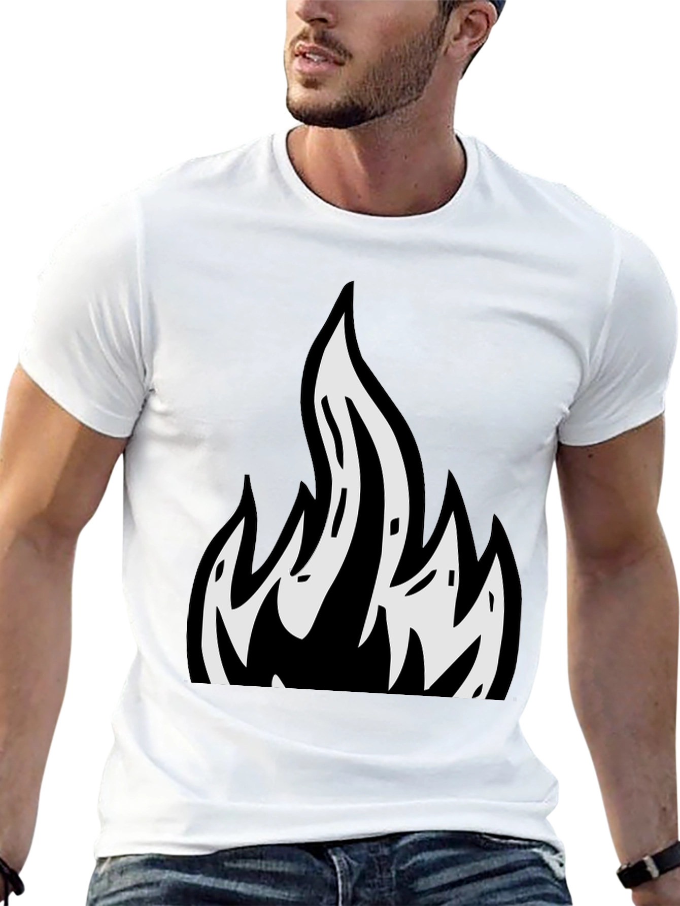 Flame Graphic Black T-Shirt