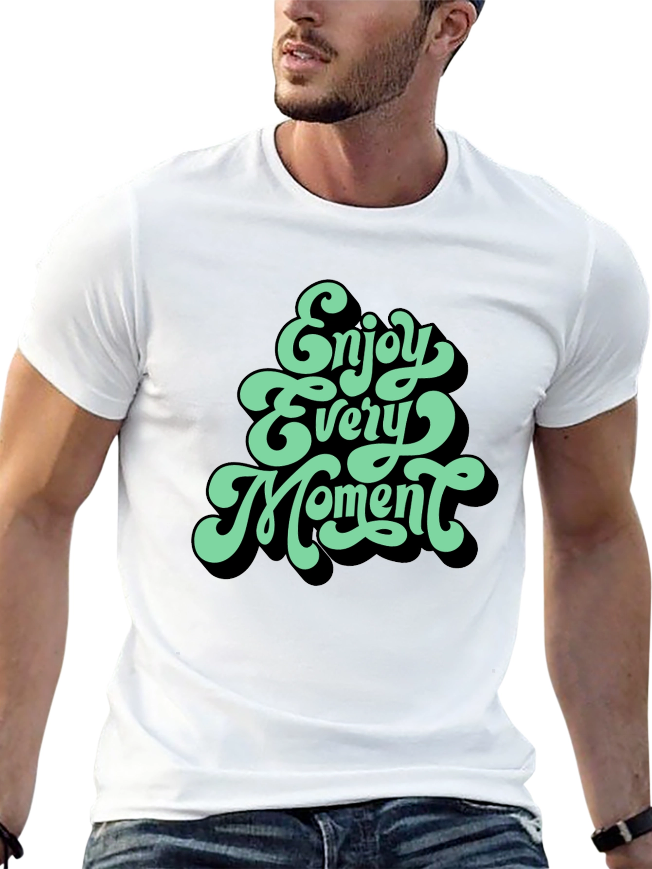 Enjoy Every Moment Graphic Tee - Stylish Black T-Shirt