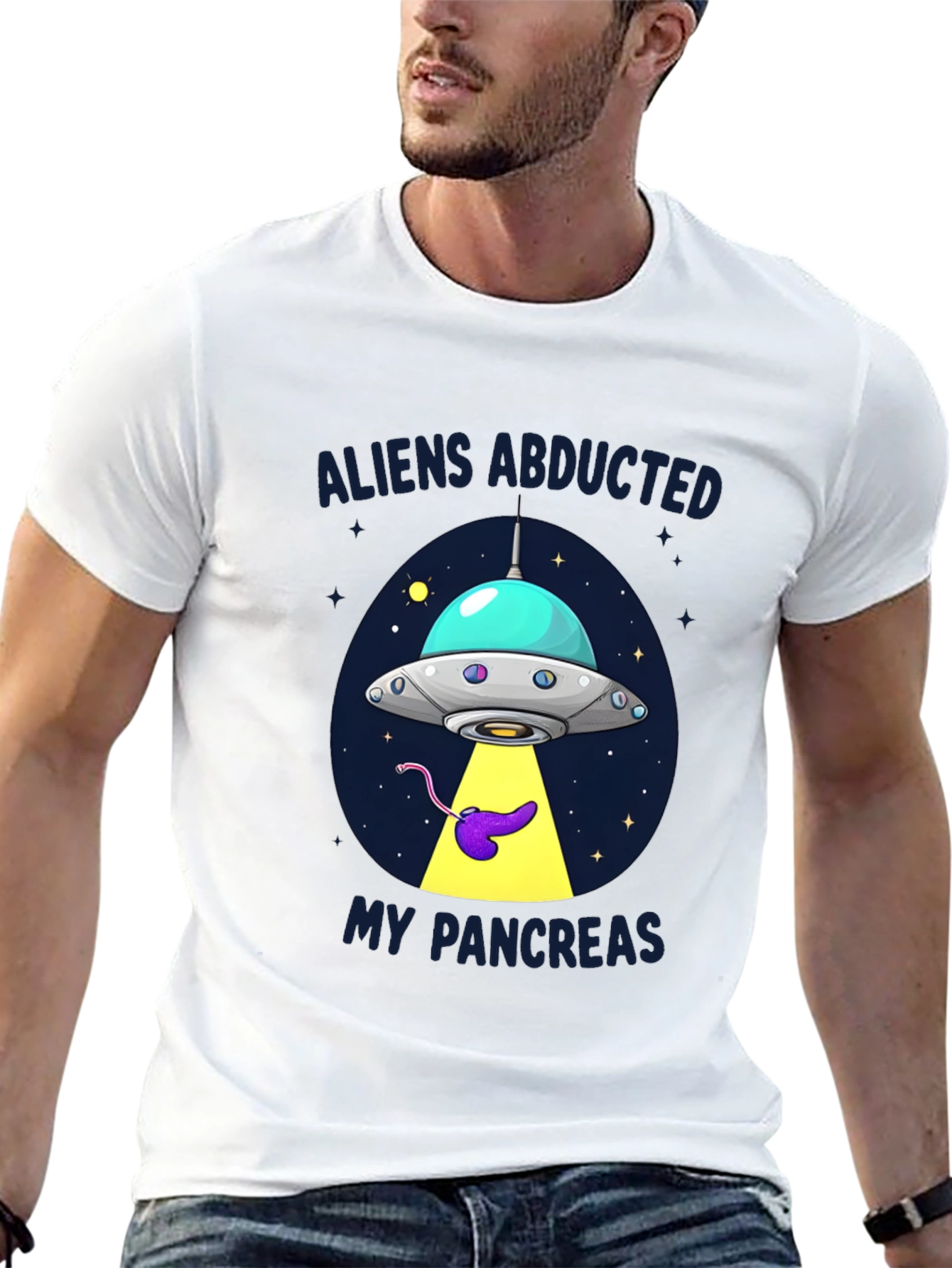 Aliens Abducted My Pancreas Graphic T-Shirt