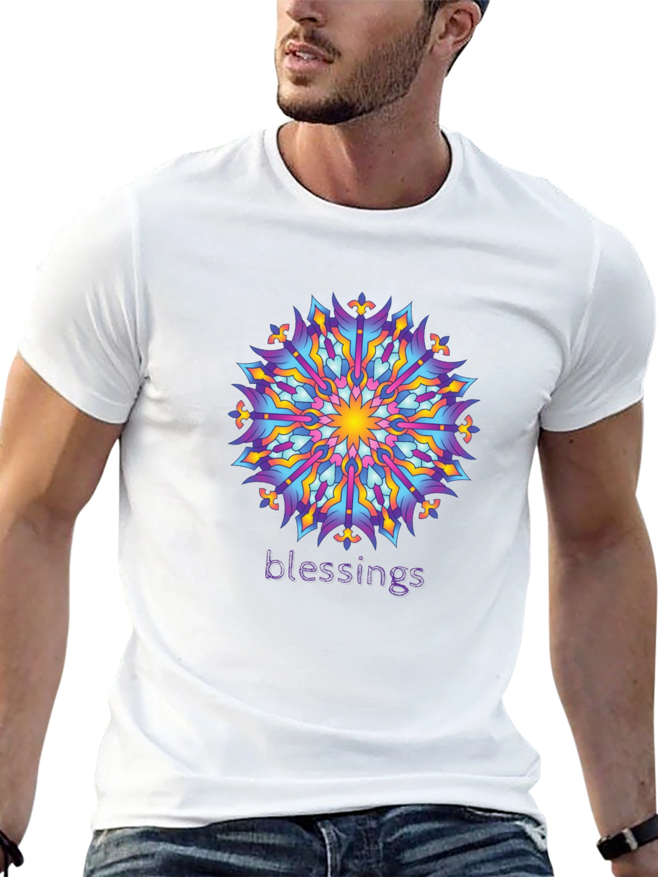Blessings Mandala Graphic Tee - Black