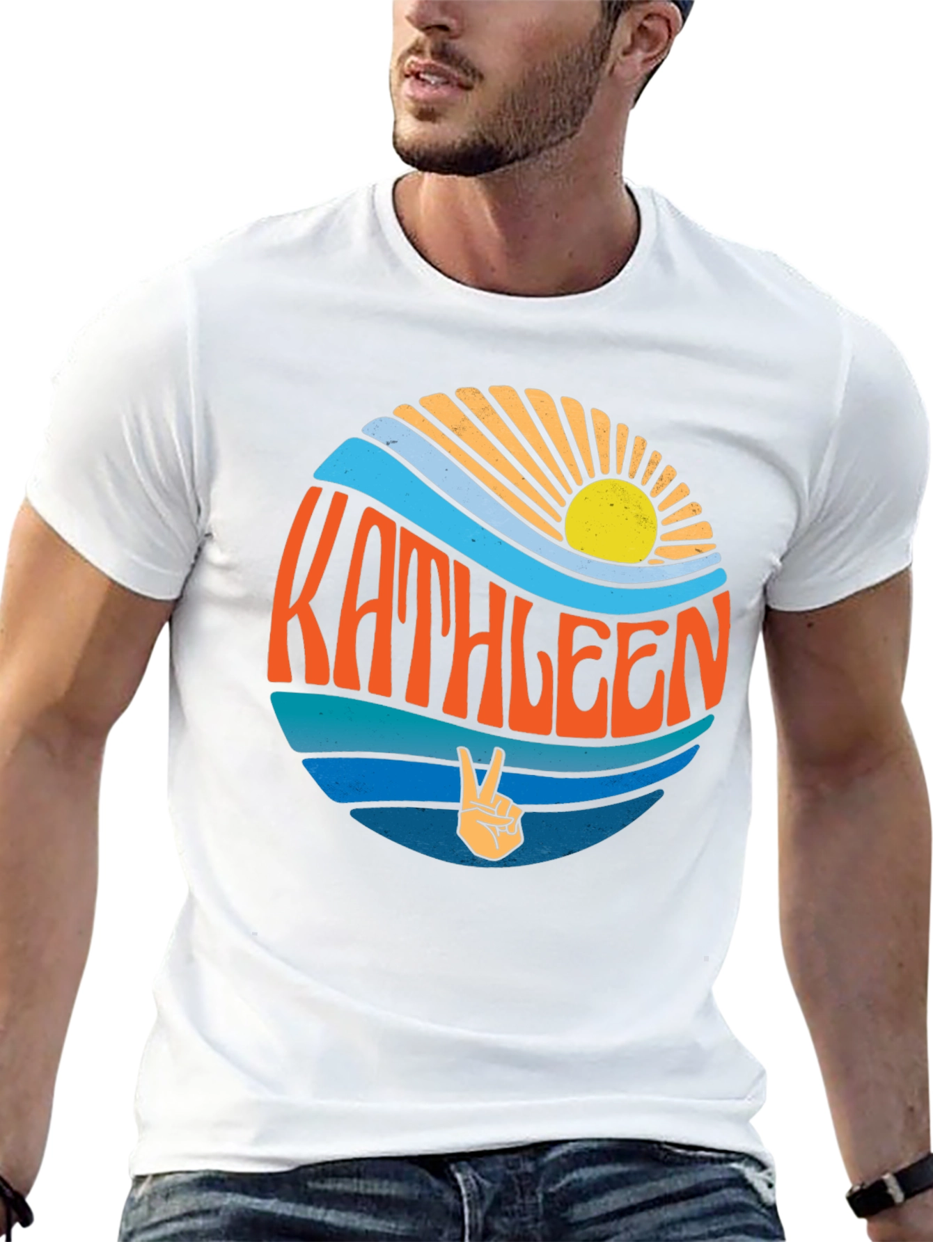 Kathleen Retro Graphic Tee - Peace Sign Shirt