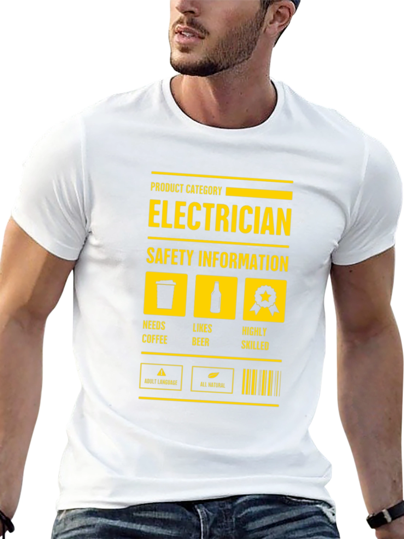 Electrician Safety Information Black T-Shirt