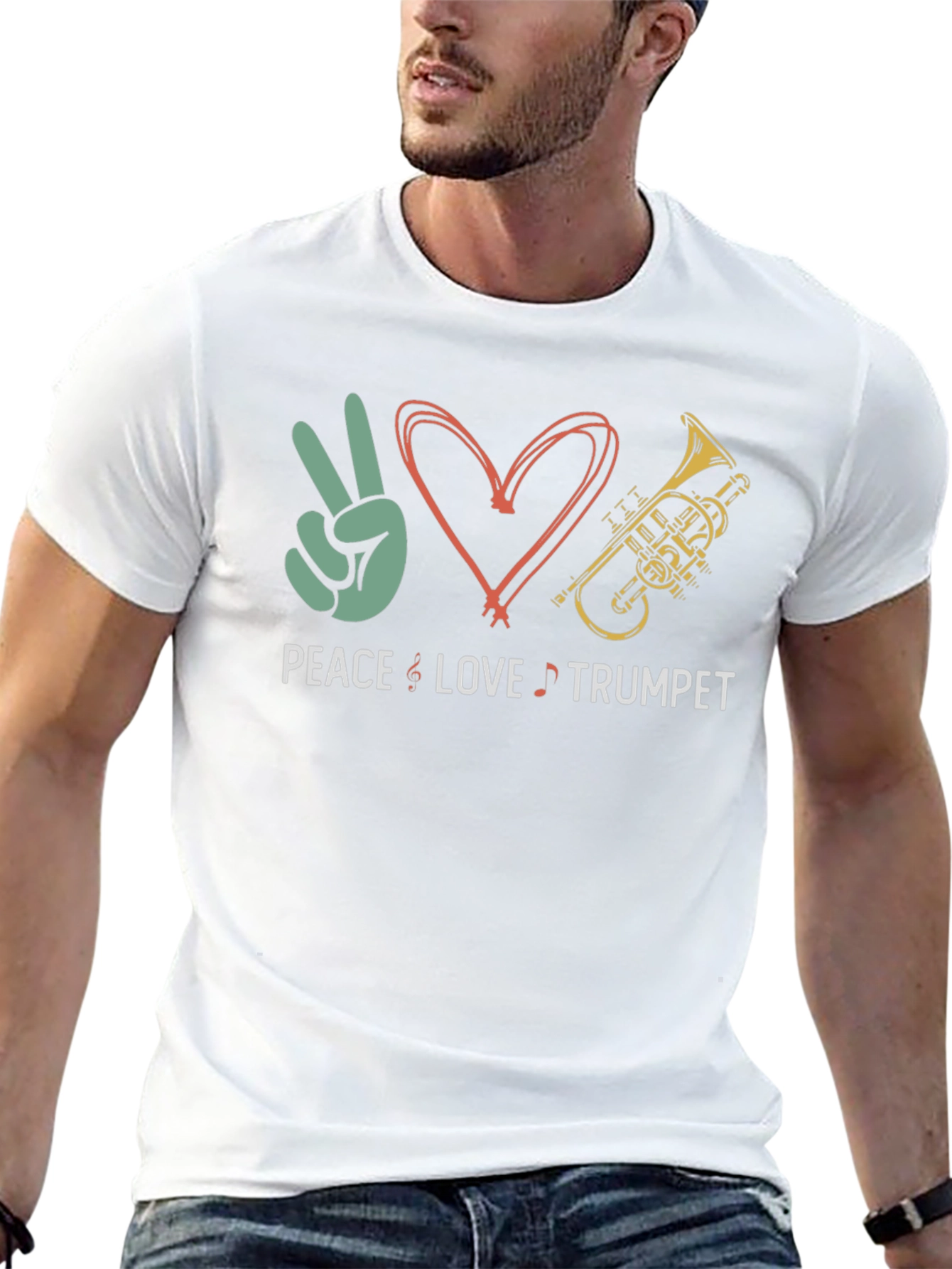 Peace Love Trumpet Graphic Tee