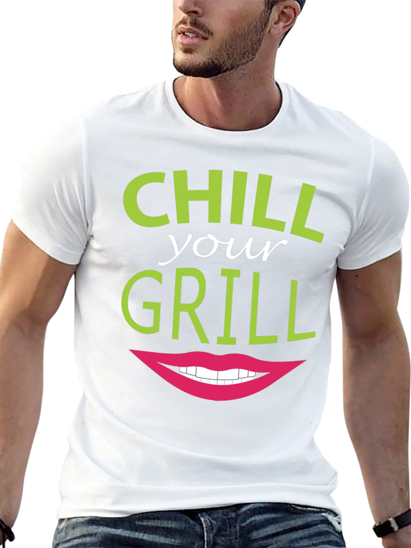 Chill Your Grill Funny Graphic T-Shirt