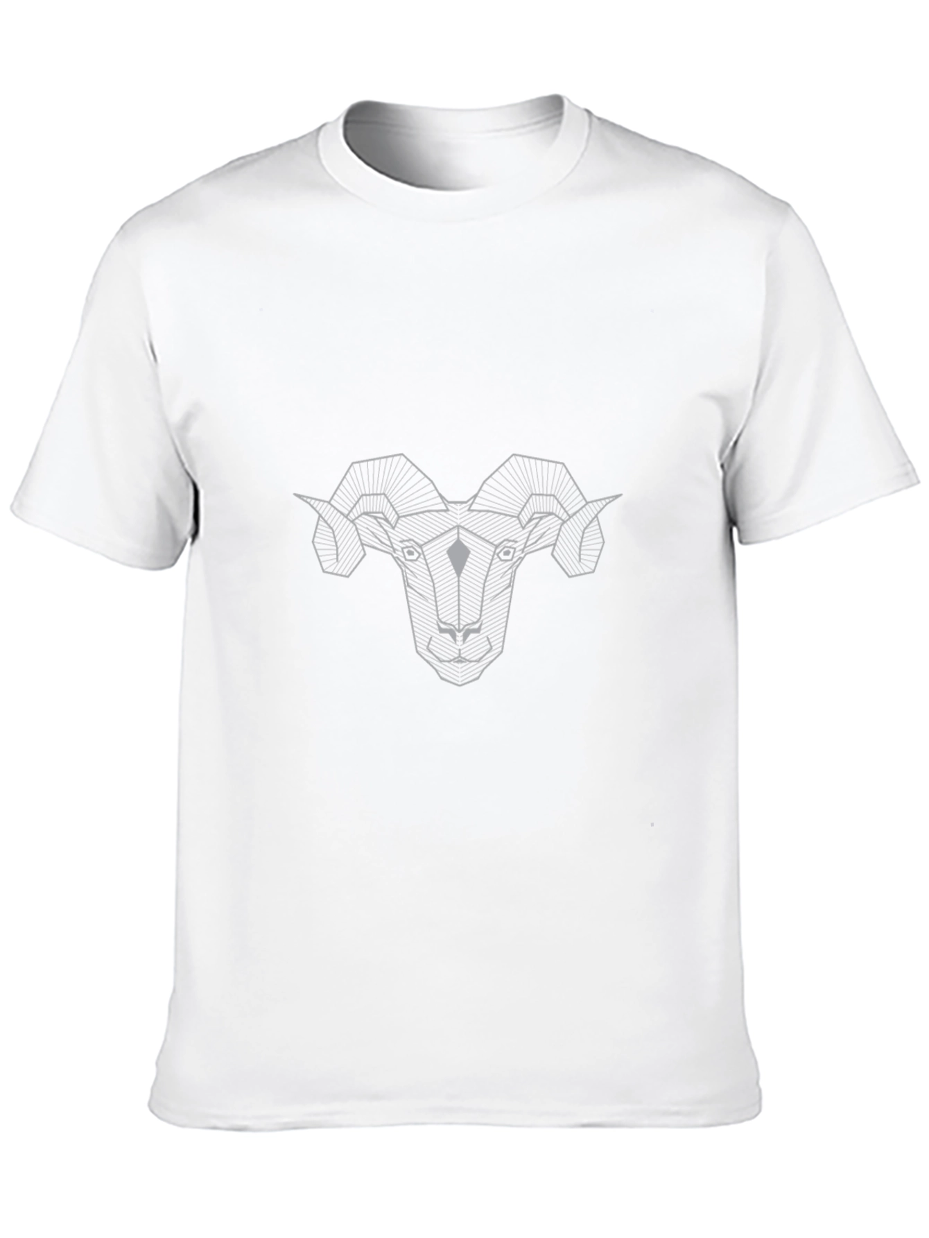 Geometric Ram Graphic Tee - Modern Style