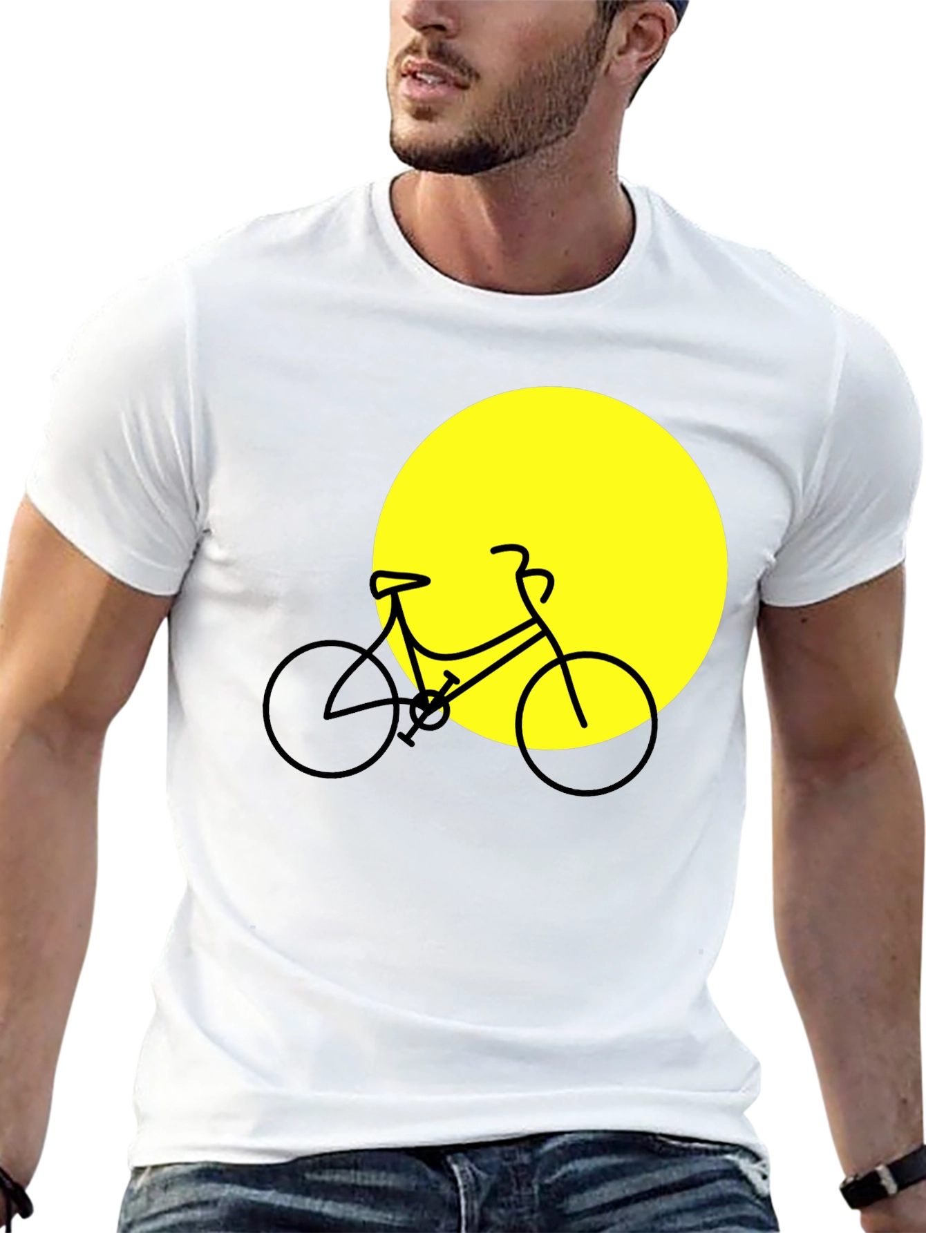 Bike Silhouette Graphic Tee - Black Cotton Blend