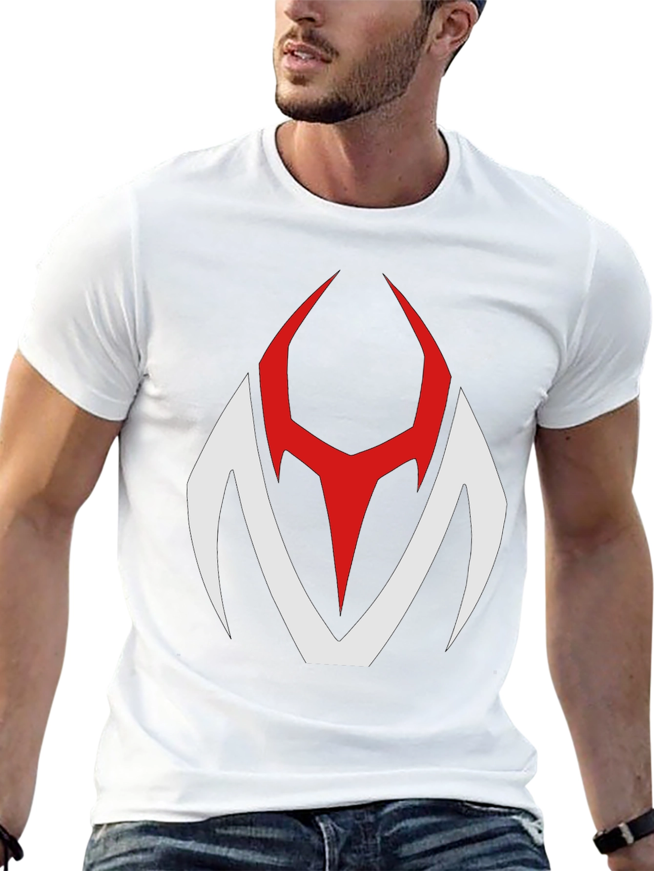 Modern Graphic T-Shirt - Red & White Logo