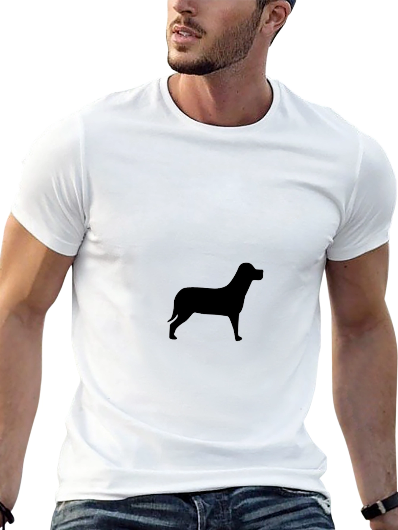 Dog Silhouette Black T-Shirt