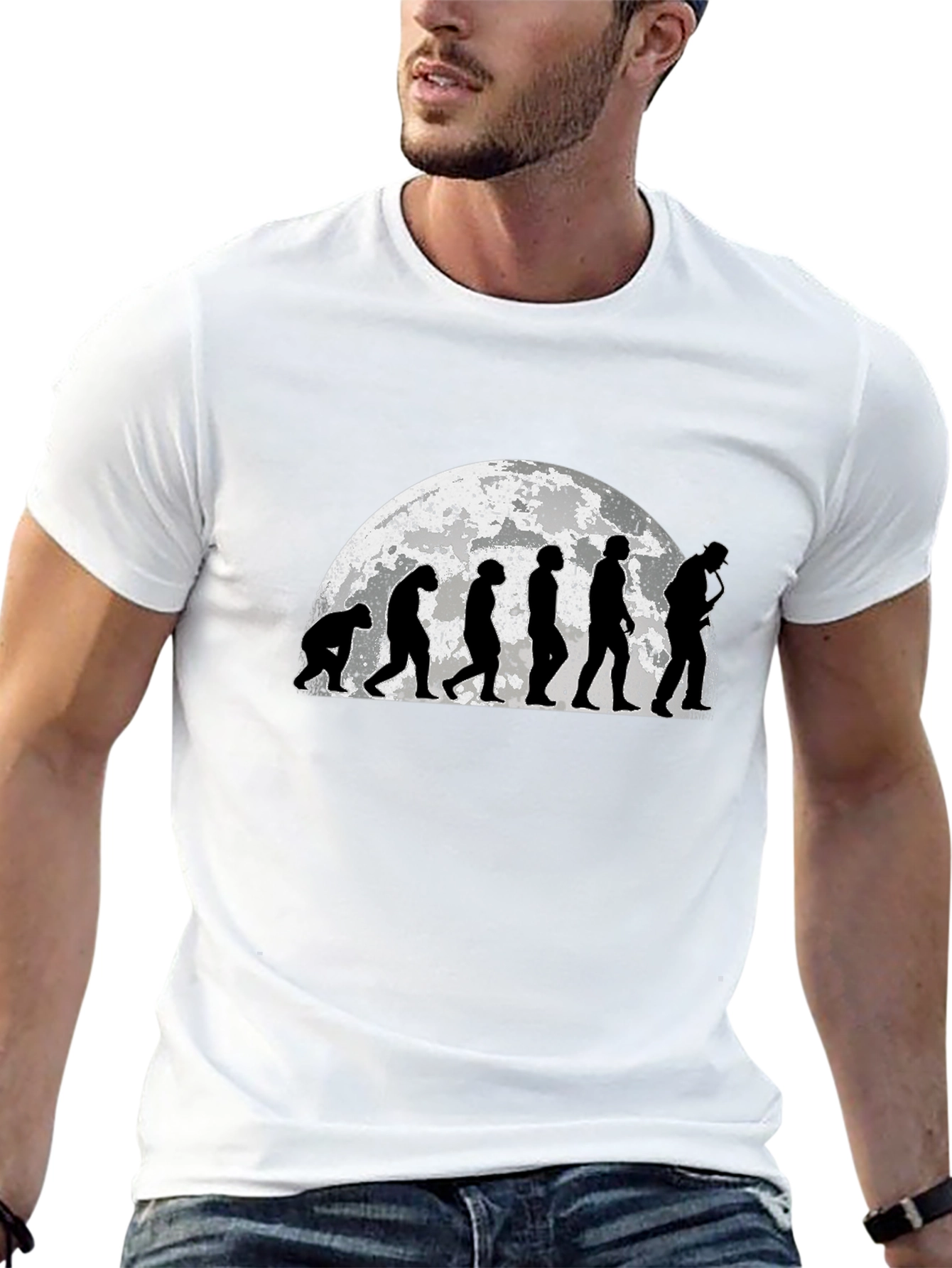 Evolution of Man Black Graphic Tee