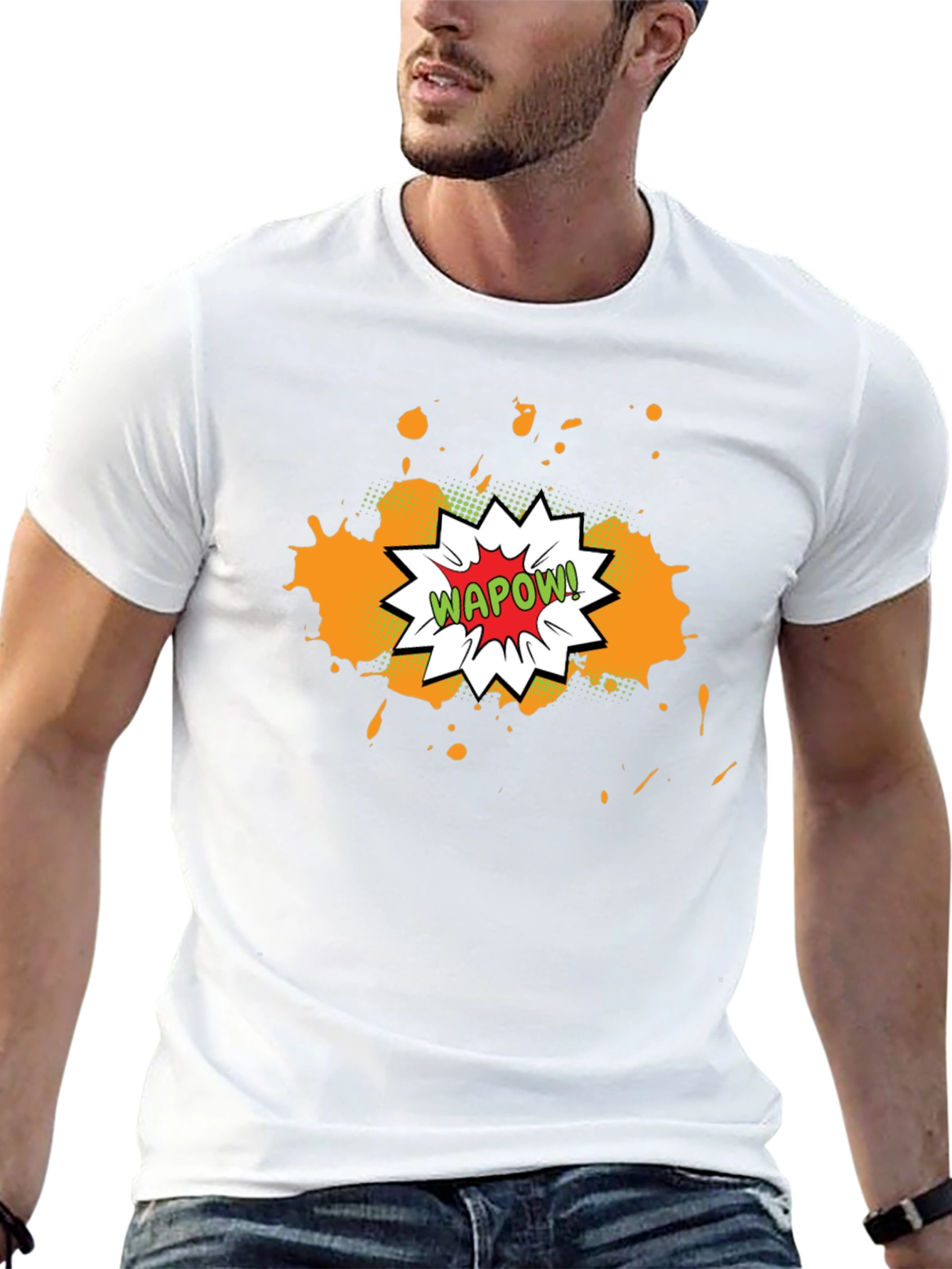 WAPOW! Comic T-Shirt - Mens Black Graphic Tee