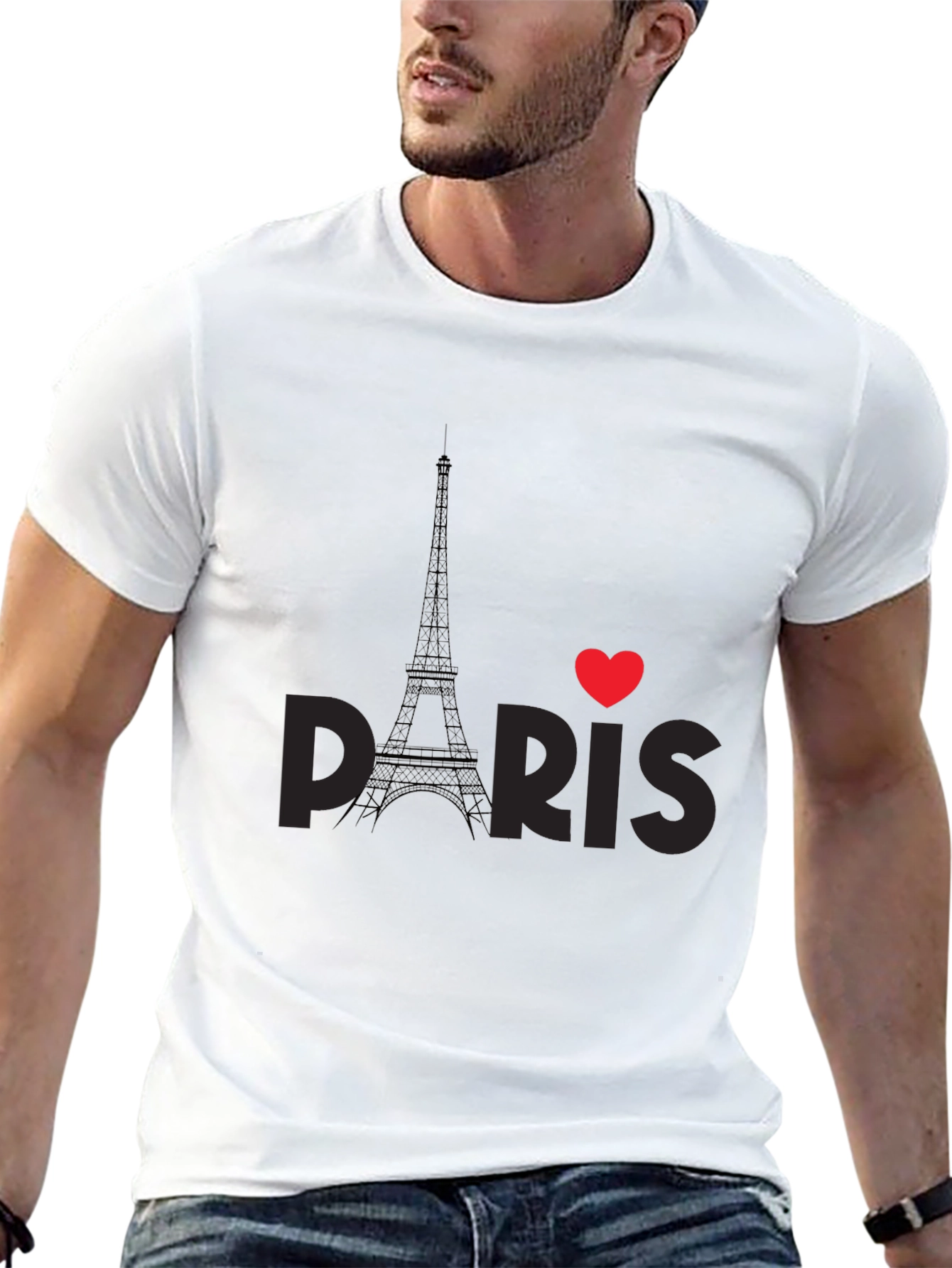 I Love Paris Black Graphic Tee Shirt