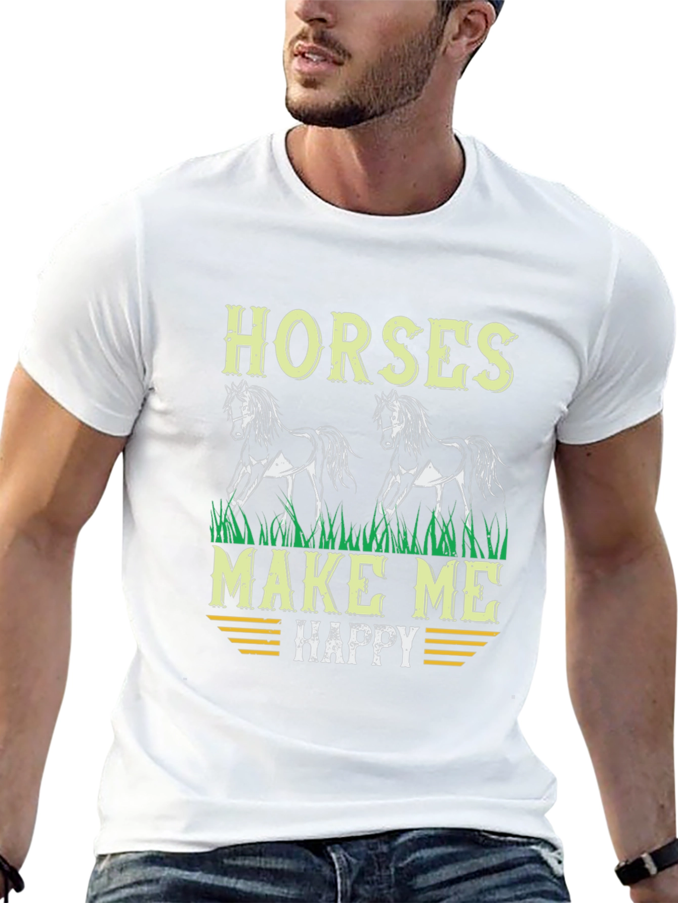 Horses Make Me Happy Graphic T-Shirt