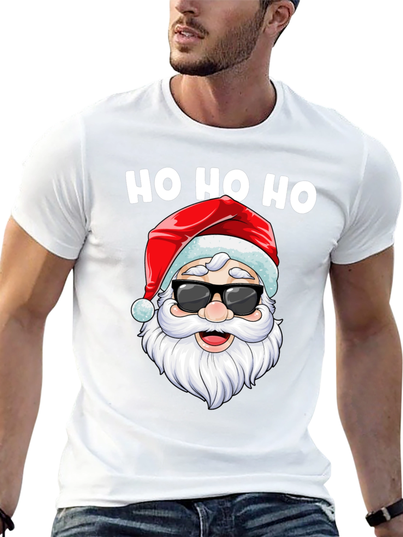 Cool Santa Ho Ho Ho Black Tee