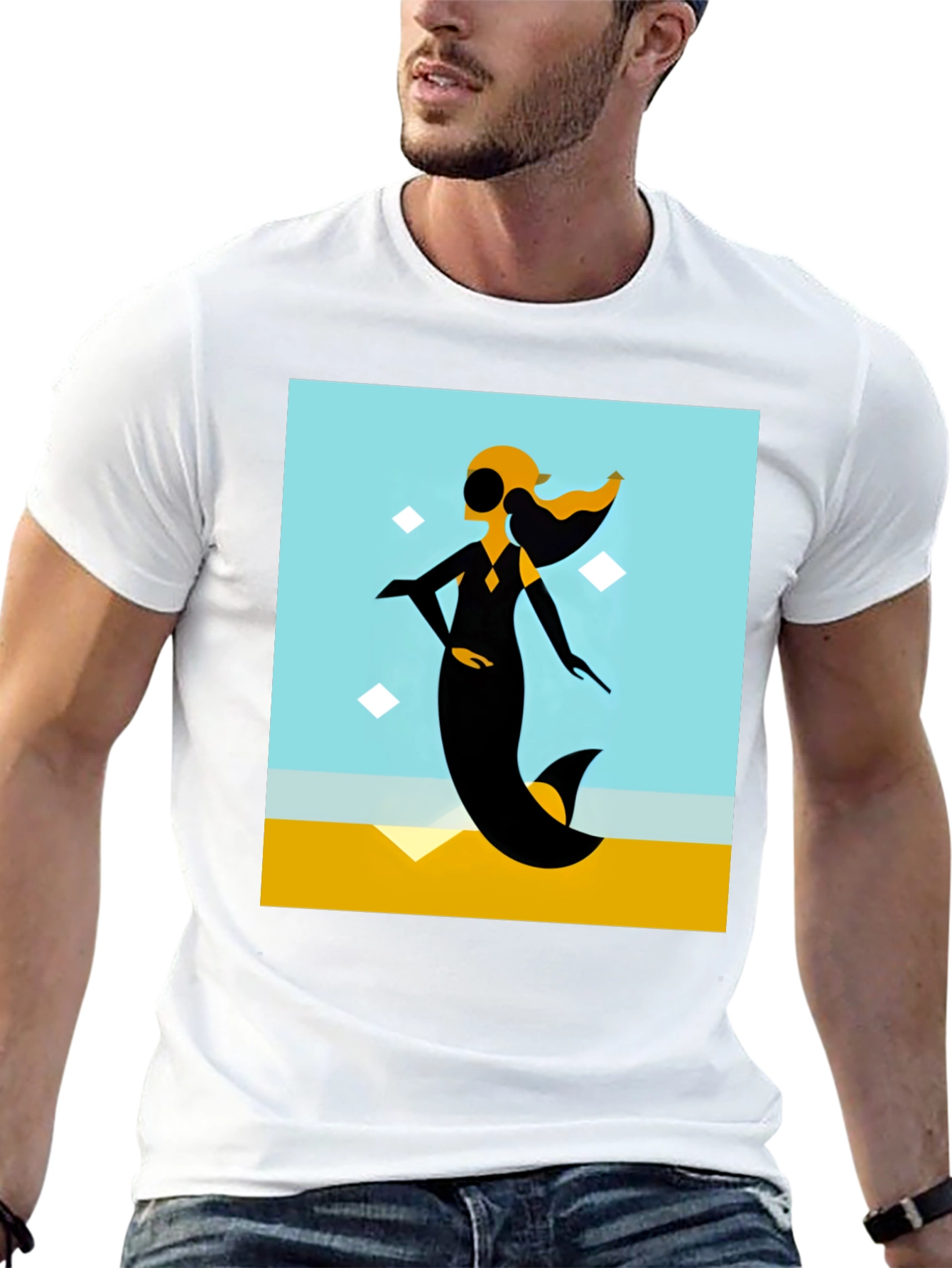 Abstract Mermaid Graphic Tee