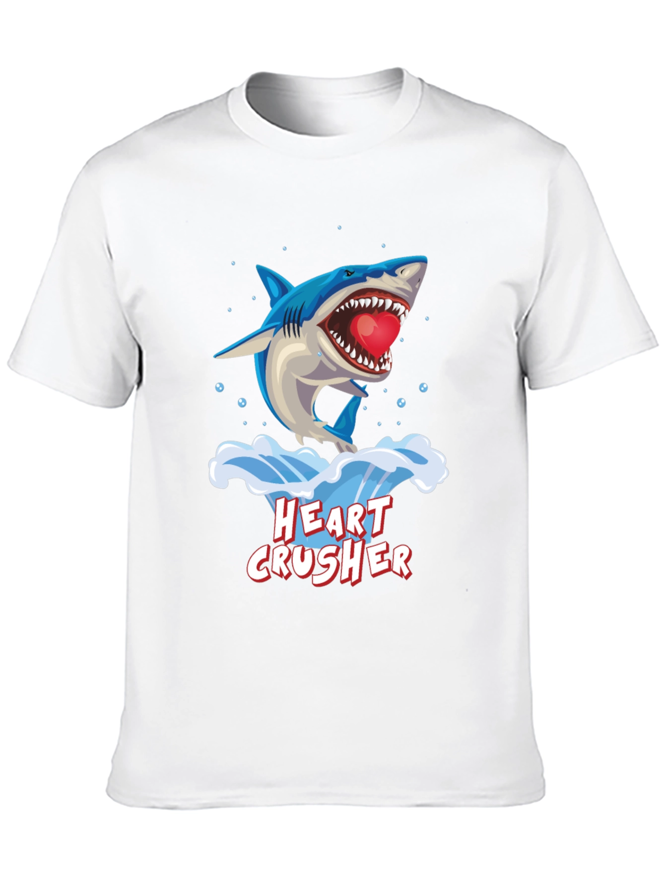 Heart Crusher Shark Graphic Tee - Black