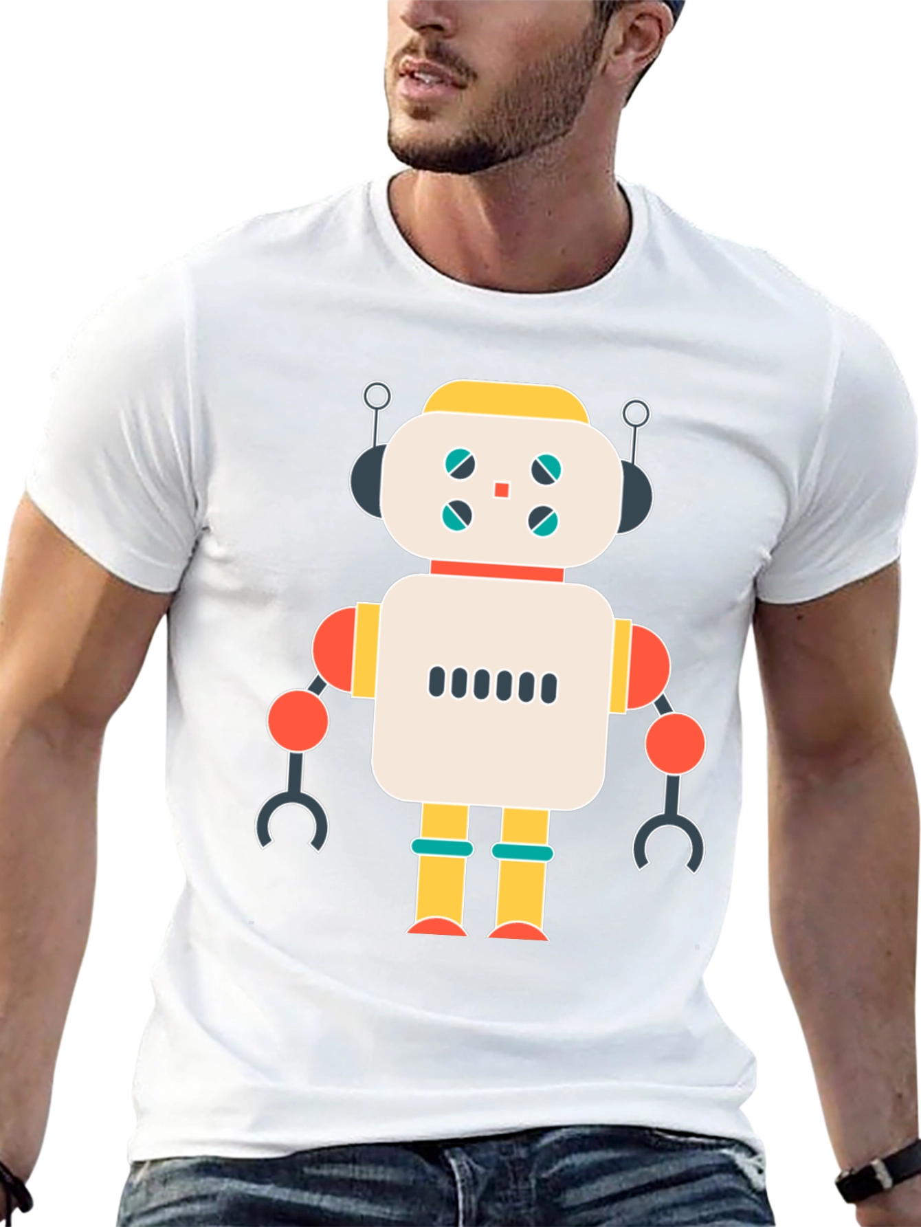 Robot Graphic T-Shirt - Modern Style