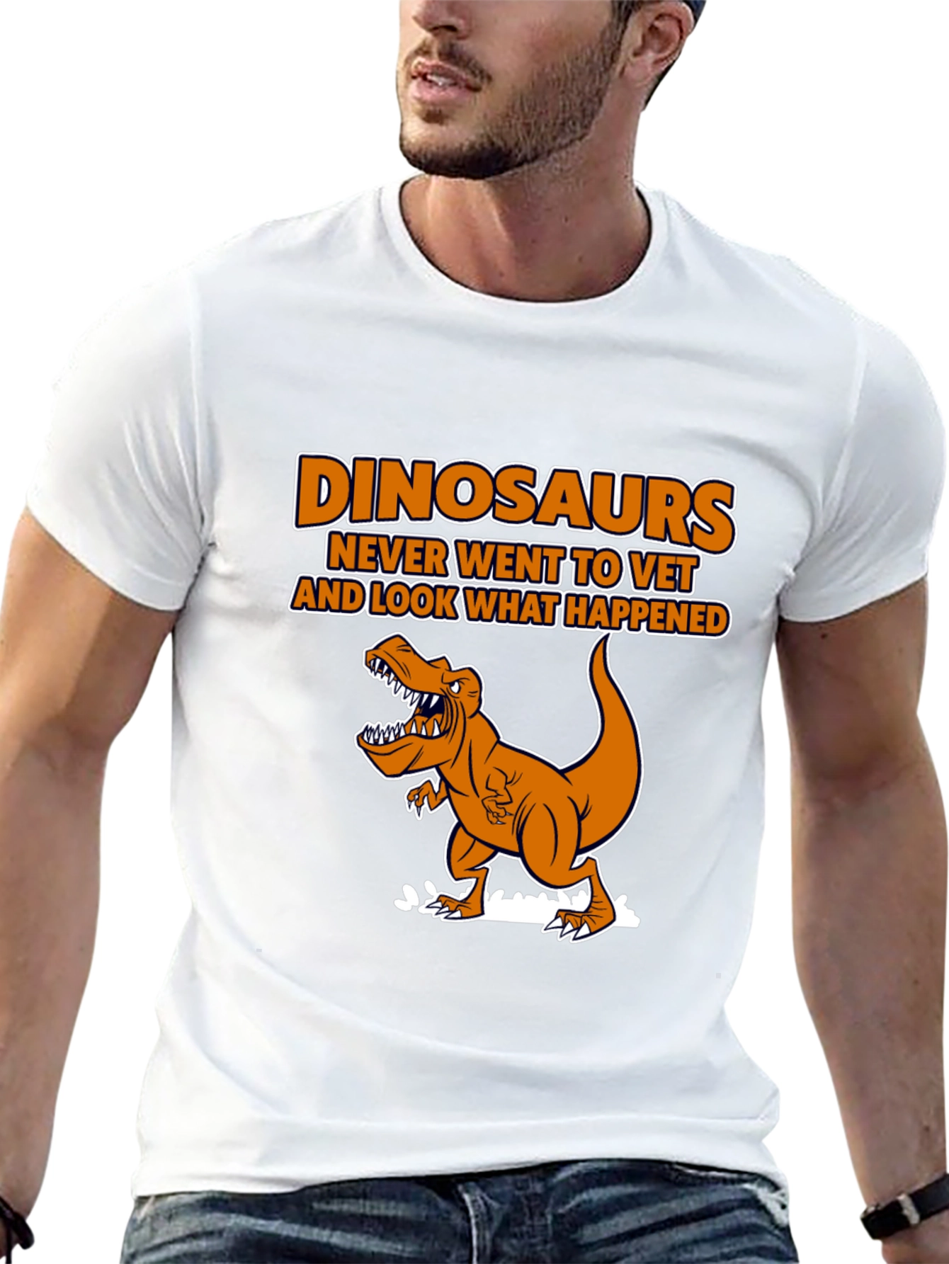 Dinosaurs Vet Humor Black T-Shirt