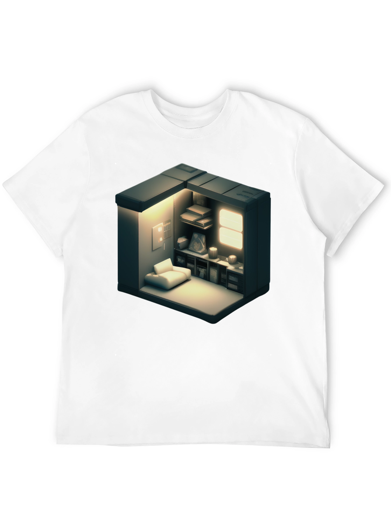 Isometric Room Graphic Tee - Modern Style Shirt