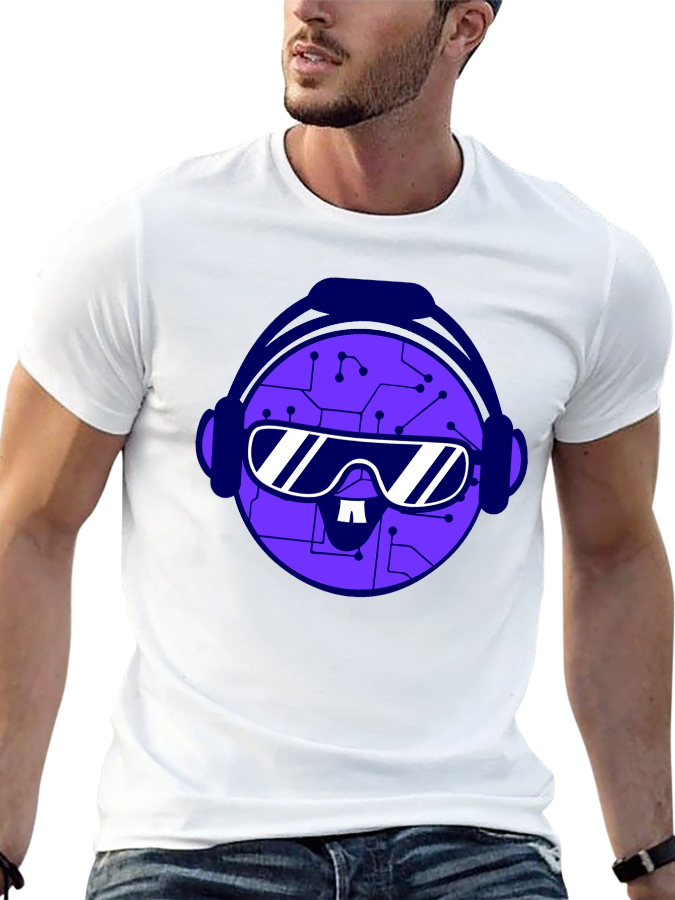 Circuit Head Tee - Futuristic Graphic T-Shirt
