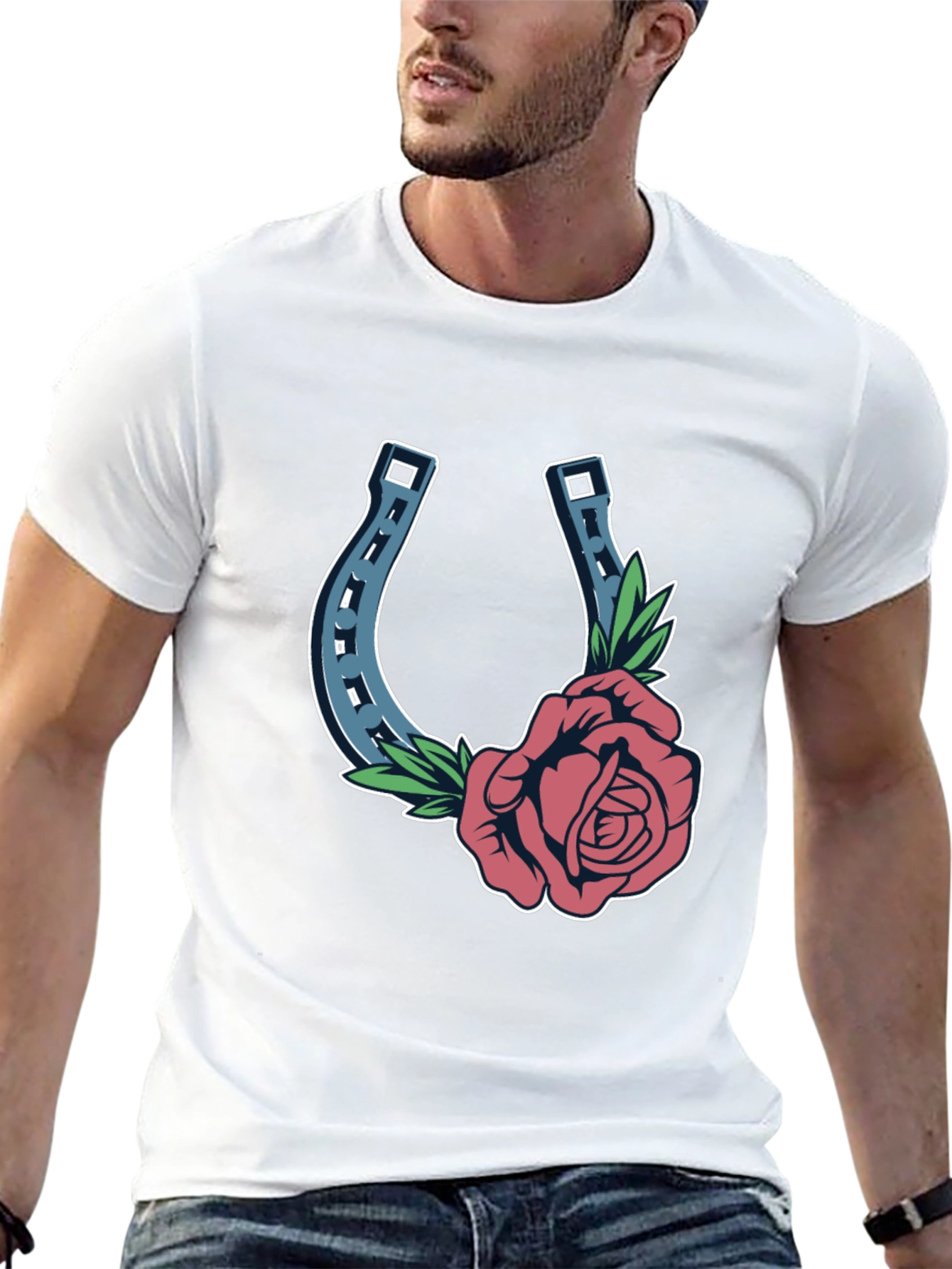 Rose and Horseshoe Graphic Tee