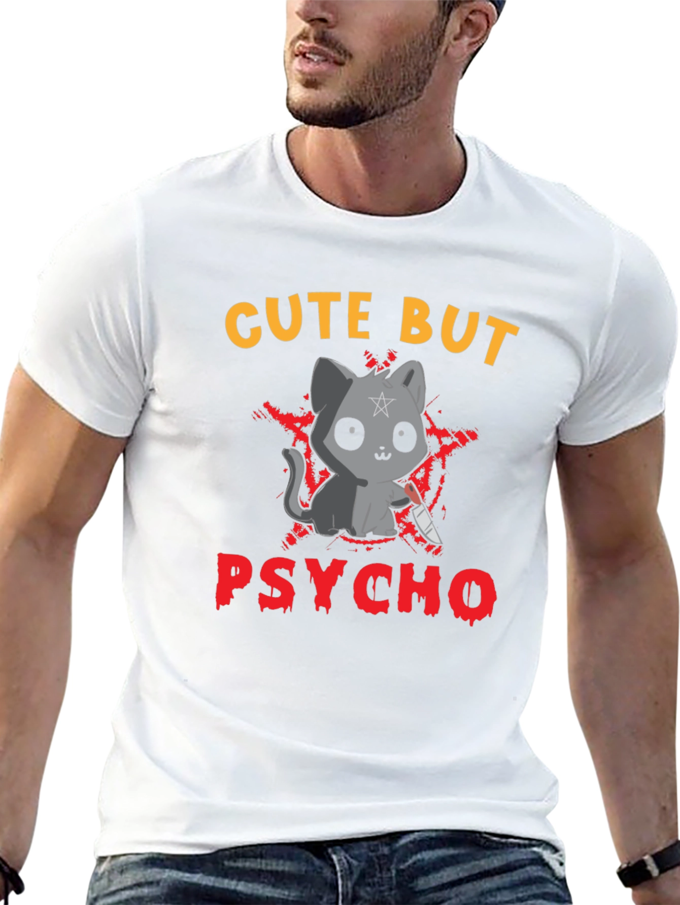 Cute But Psycho Cat Graphic Tee