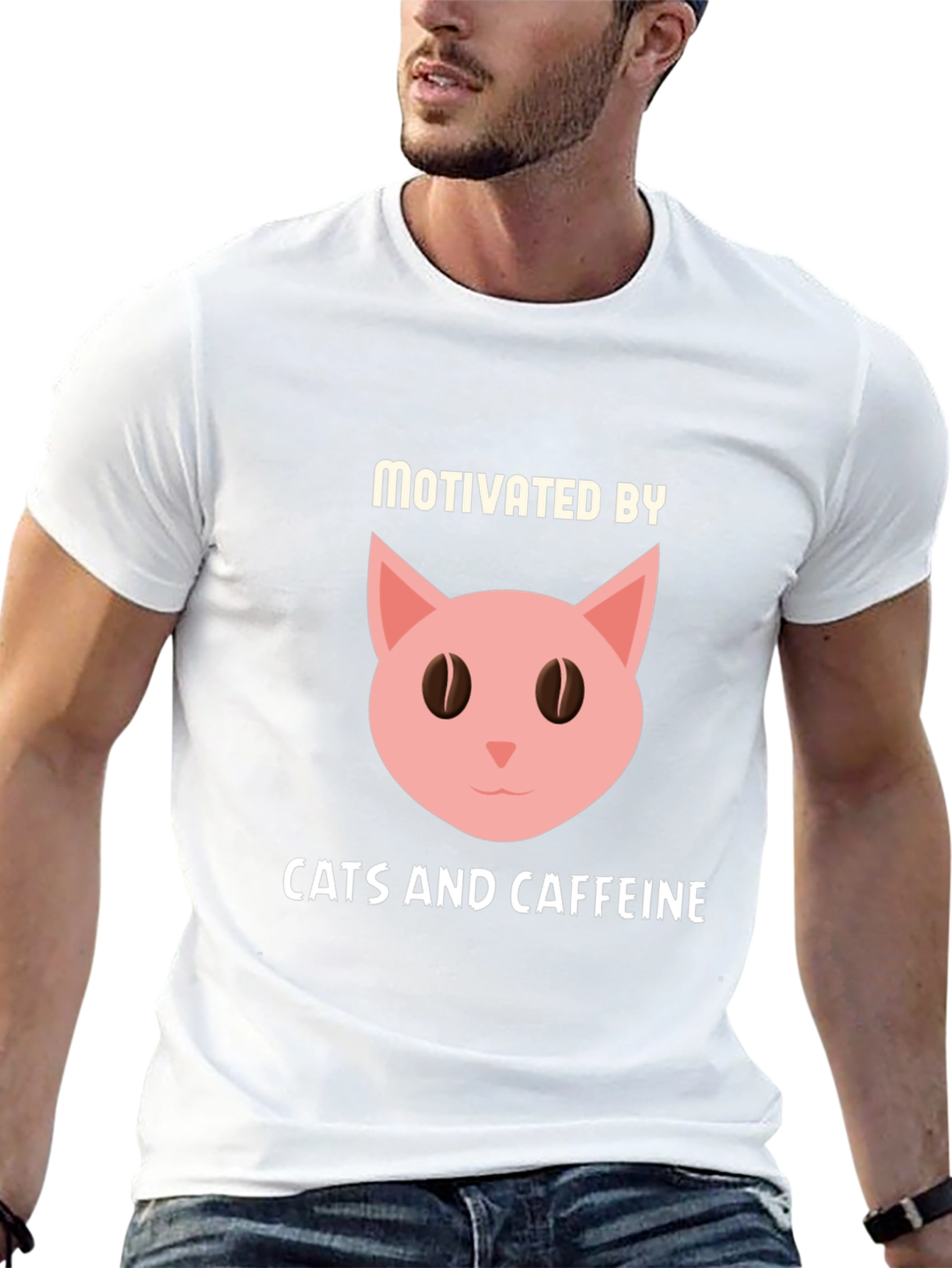 Motivated by Cats and Caffeine T-Shirt
