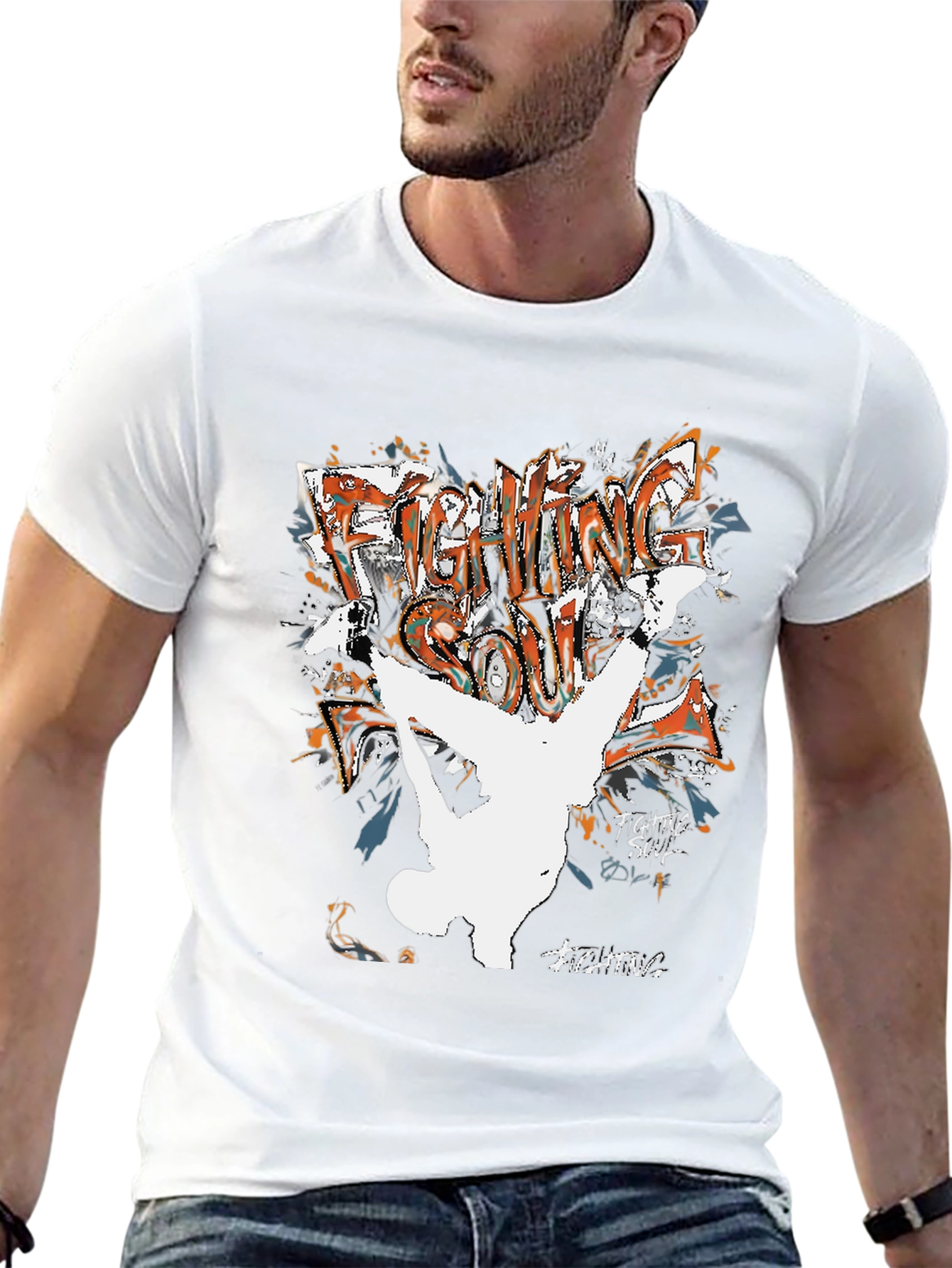 Fighting Soul Black T-Shirt Graphic Tee