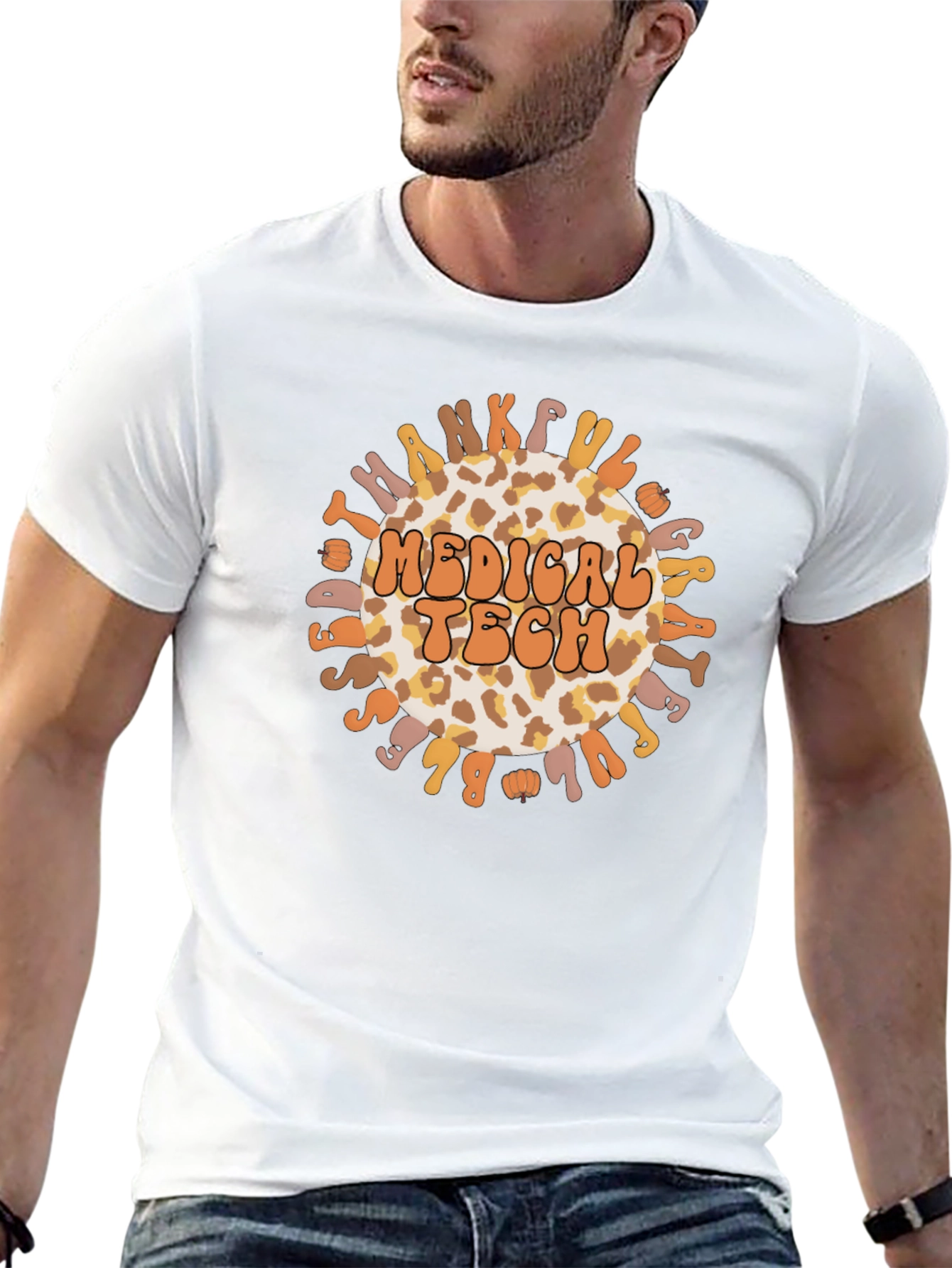 Medical Tech Leopard Print Thanksgiving Graphic Tee