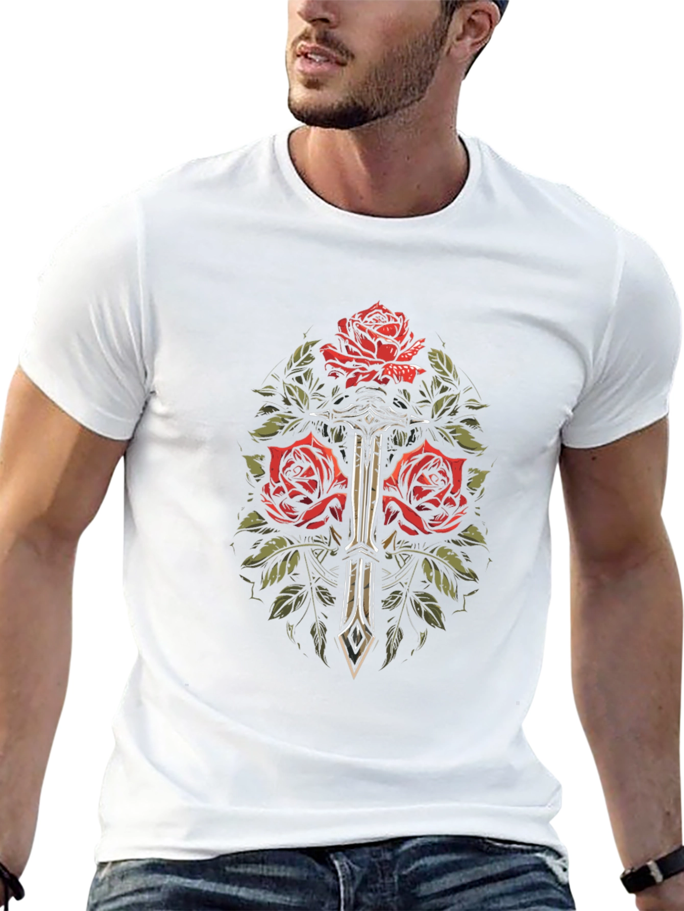 Rose & Dagger Graphic Tee - Edgy Streetwear