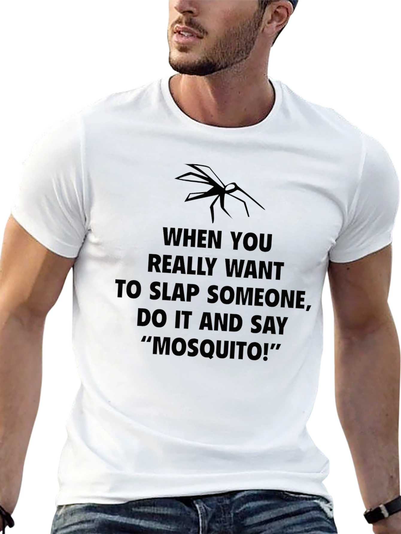 Mosquito Slap Funny Sarcastic Novelty Graphic T-Shirt